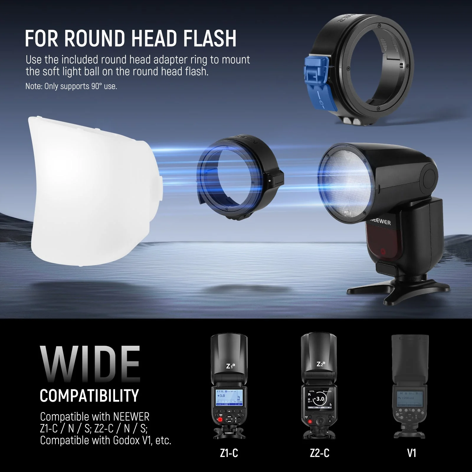 NEEWER CRS7 Softbox Diffusion Dome for Z2 Z1 Z880 MS Series - Image 4