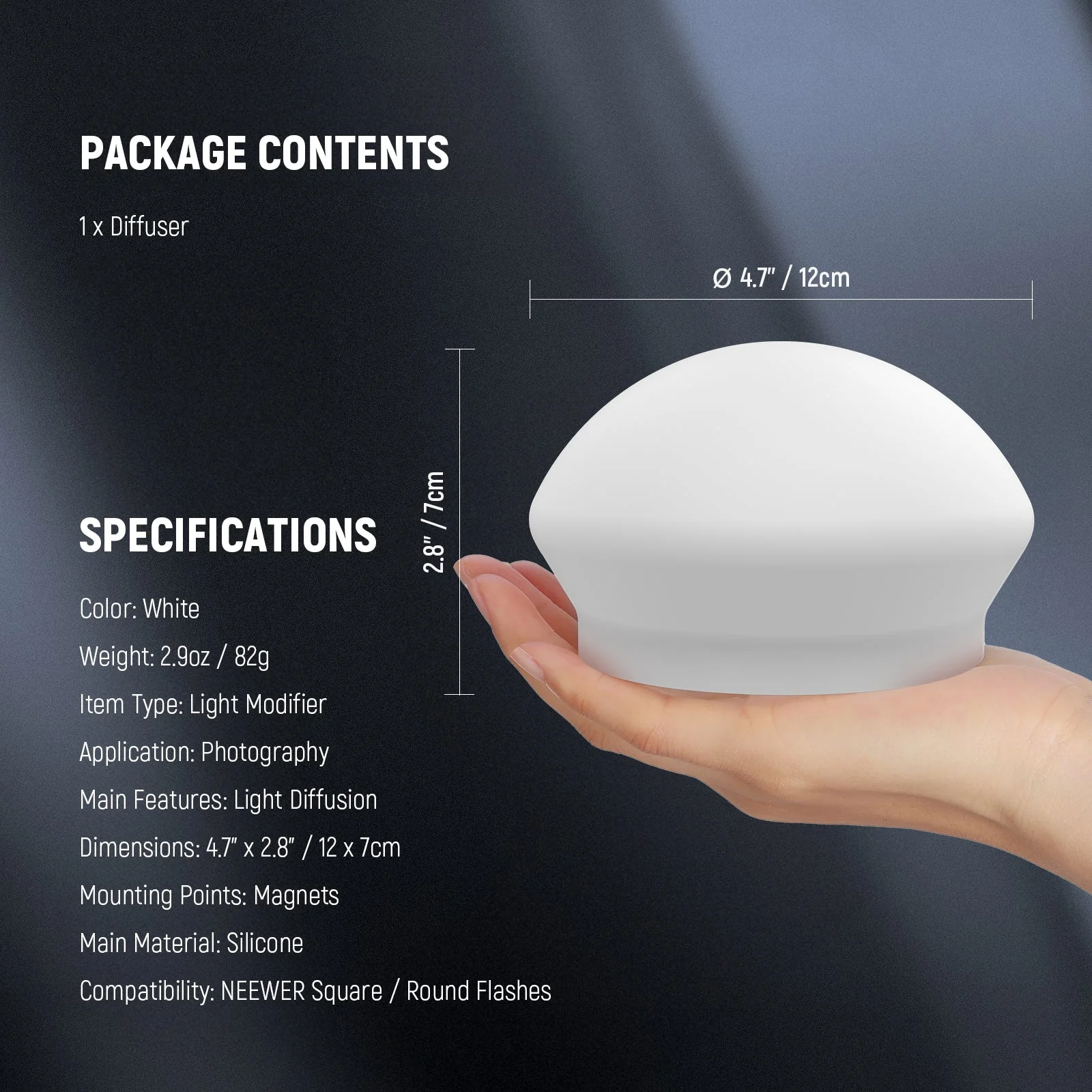 NEEWER CRS9 Silicone Flash Diffuser for NEEWER Square/Round Head Flashes - Image 8