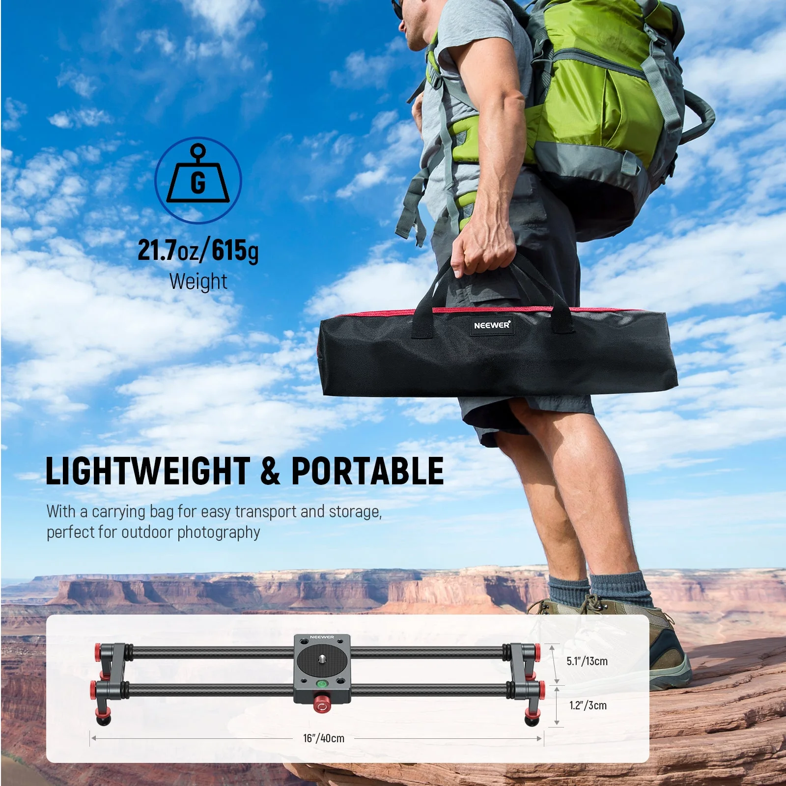 NEEWER CS1M/CS2M Carbon Fiber Camera Slider - Image 7
