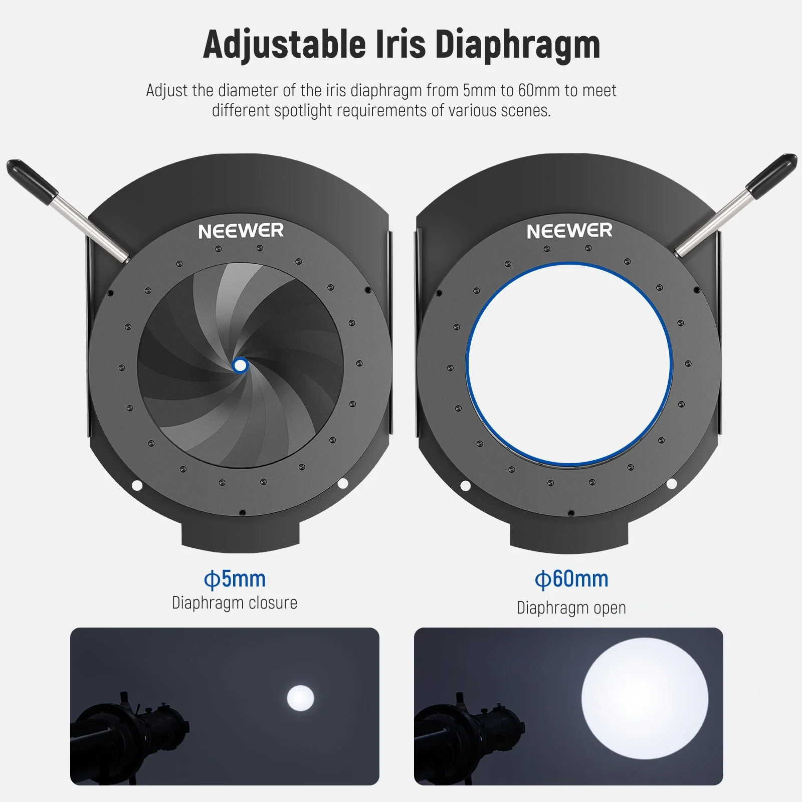 NEEWER CSS2 Spotlight Mount Iris for LS-39/LS-38 Spotlight - Image 3