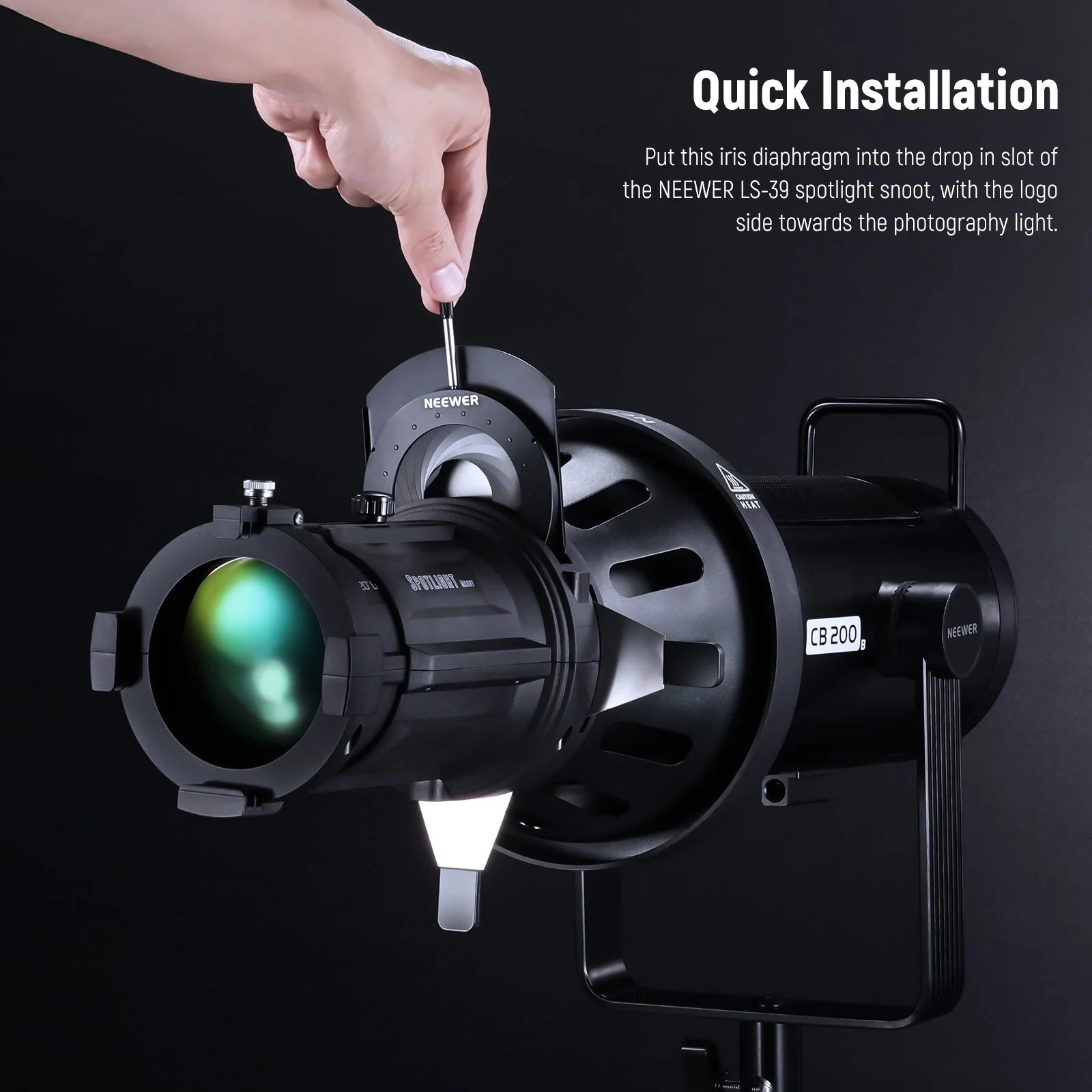 NEEWER CSS2 Spotlight Mount Iris for LS-39/LS-38 Spotlight - Image 6