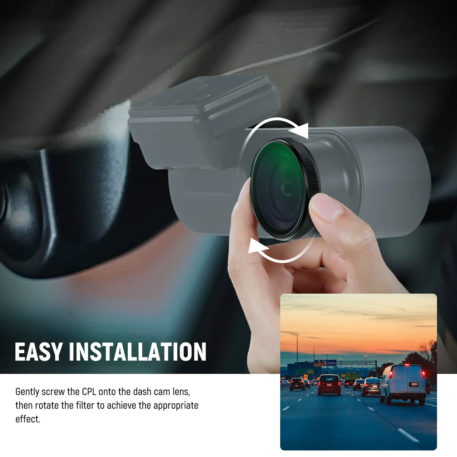 NEEWER Dashcam CPL Lens Filter For VIOFO A229/A139/A139Pro/T130/WM1 - Image 5