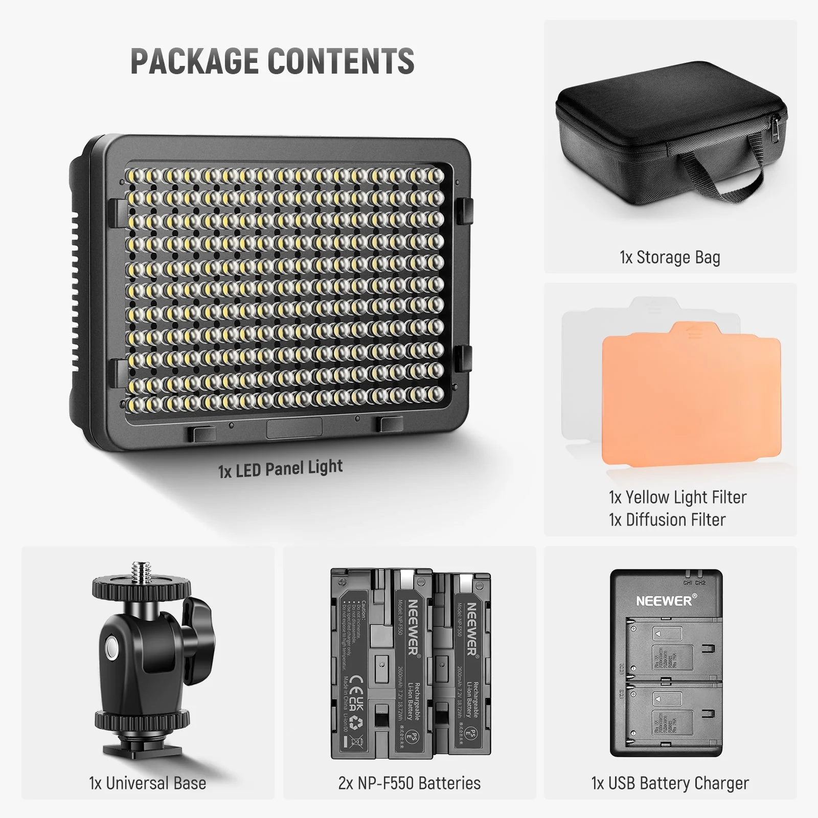 NEEWER 176 Bi-Color LED Panel Light Kit with Case - Image 8