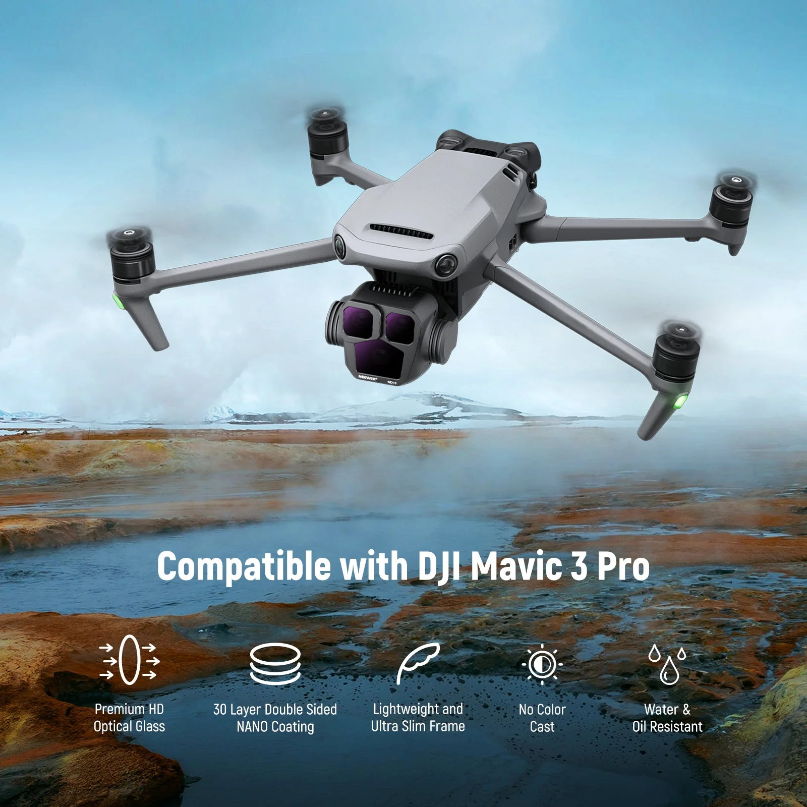 NEEWER ND Filter Set compatible with DJI Mavic 3 Pro/Pro Cine - Image 2