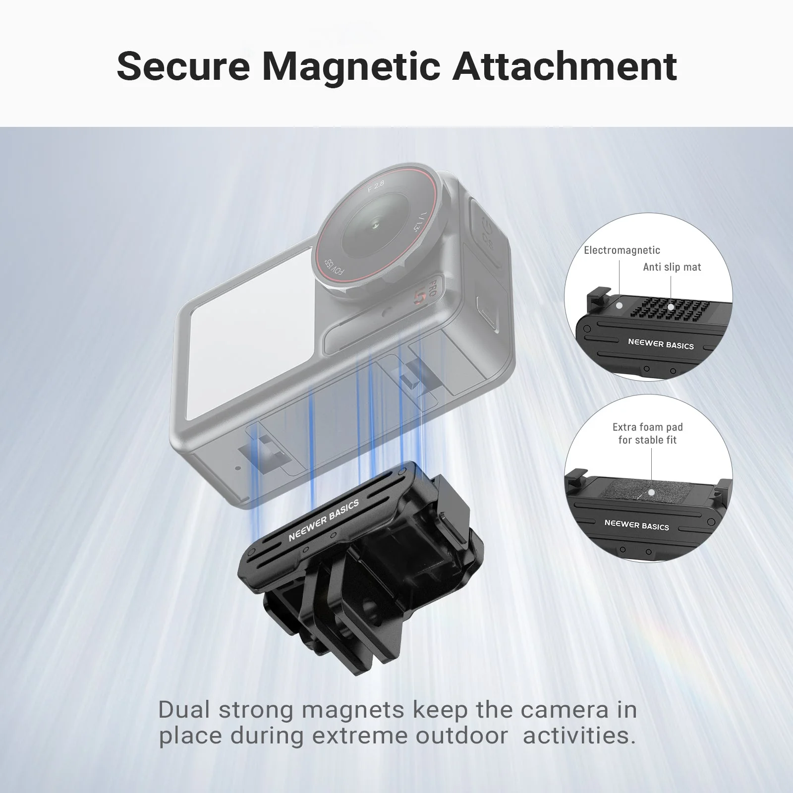 NEEWER BASICS DP04 Magnetic Mount For DJI Osmo 360/Action 5 Pro/4/3 - Image 4