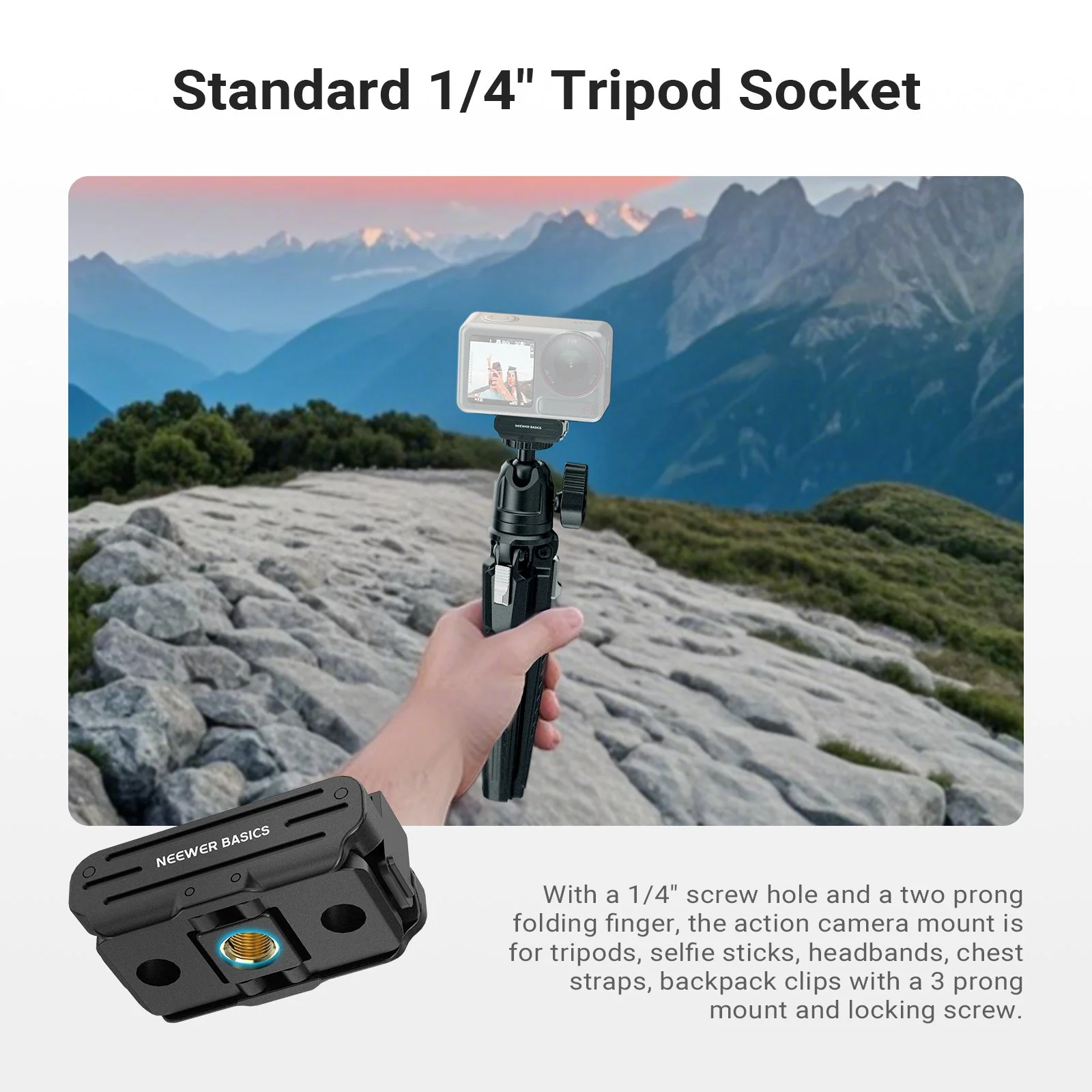 NEEWER BASICS DP04 Magnetic Mount For DJI Osmo 360/Action 5 Pro/4/3 - Image 6