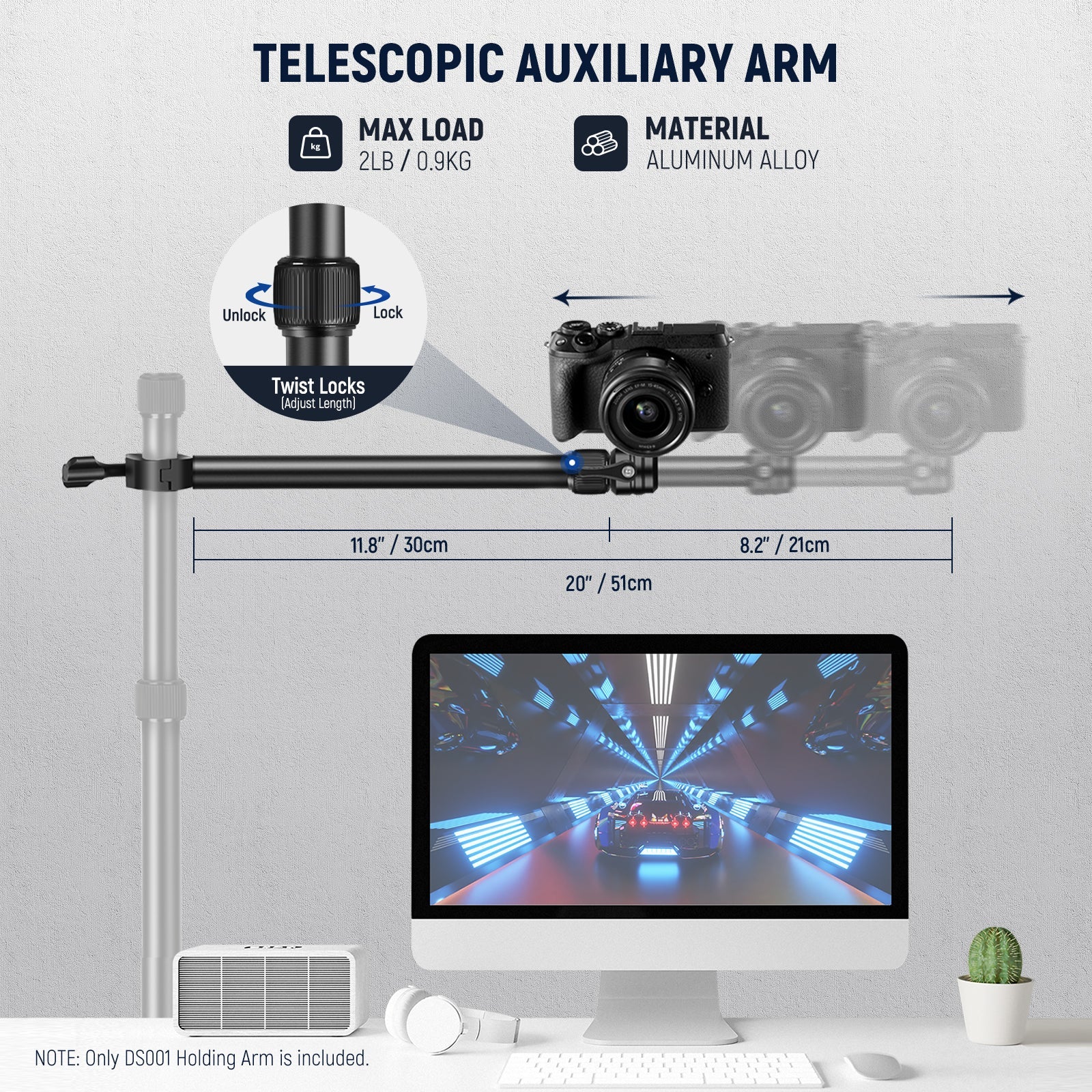 NEEWER DS001 Tabletop Overhead Camera Mount Arm - Image 2