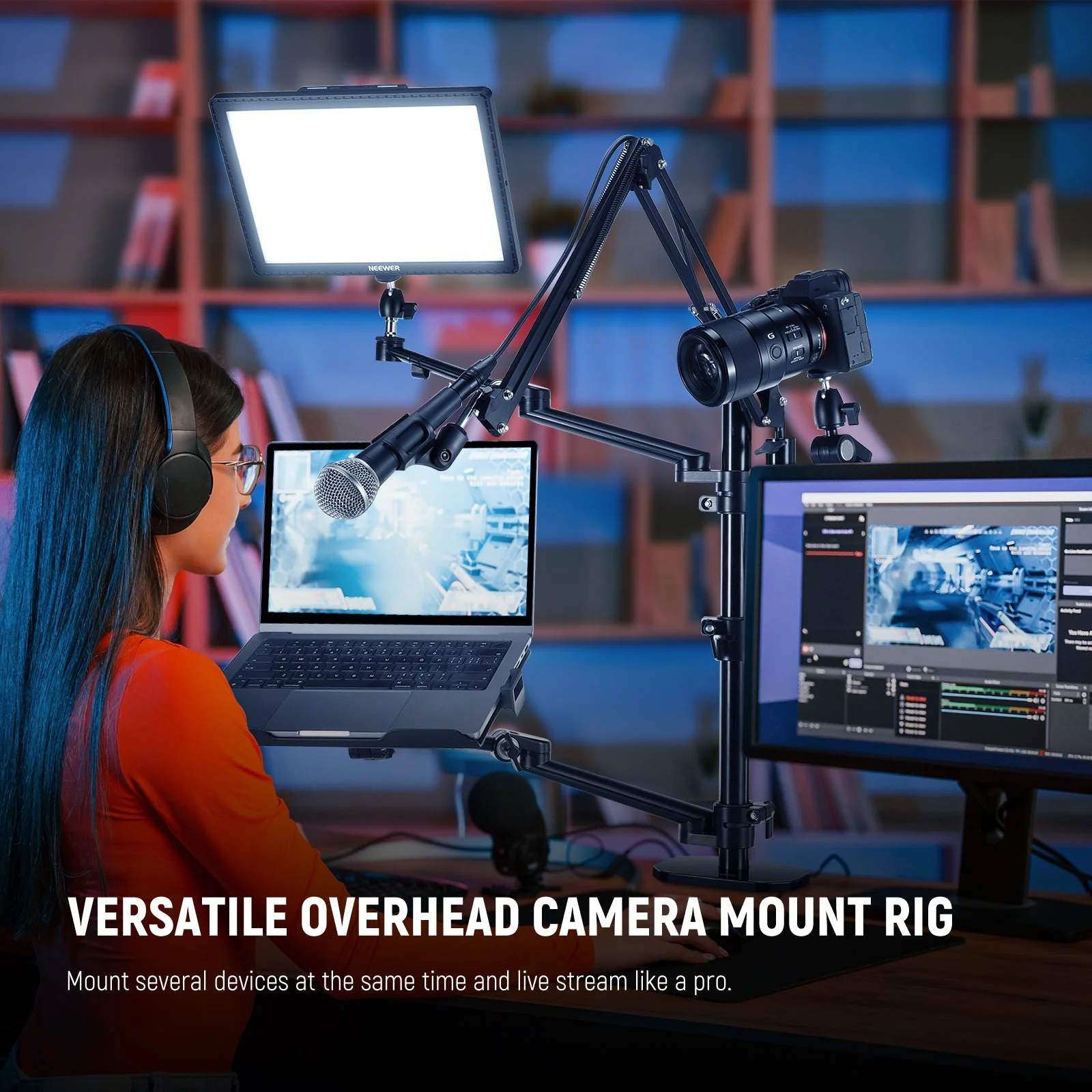 NEEWER DS007 Overhead Camera Stand Desk Mount Rig - Image 2