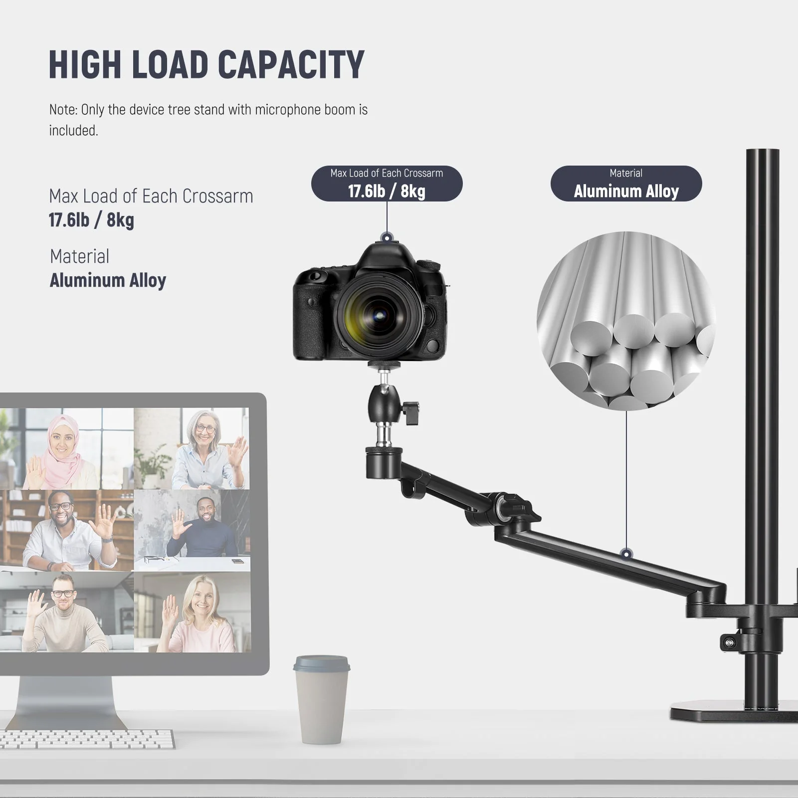 NEEWER DS007 Overhead Camera Stand Desk Mount Rig - Image 7