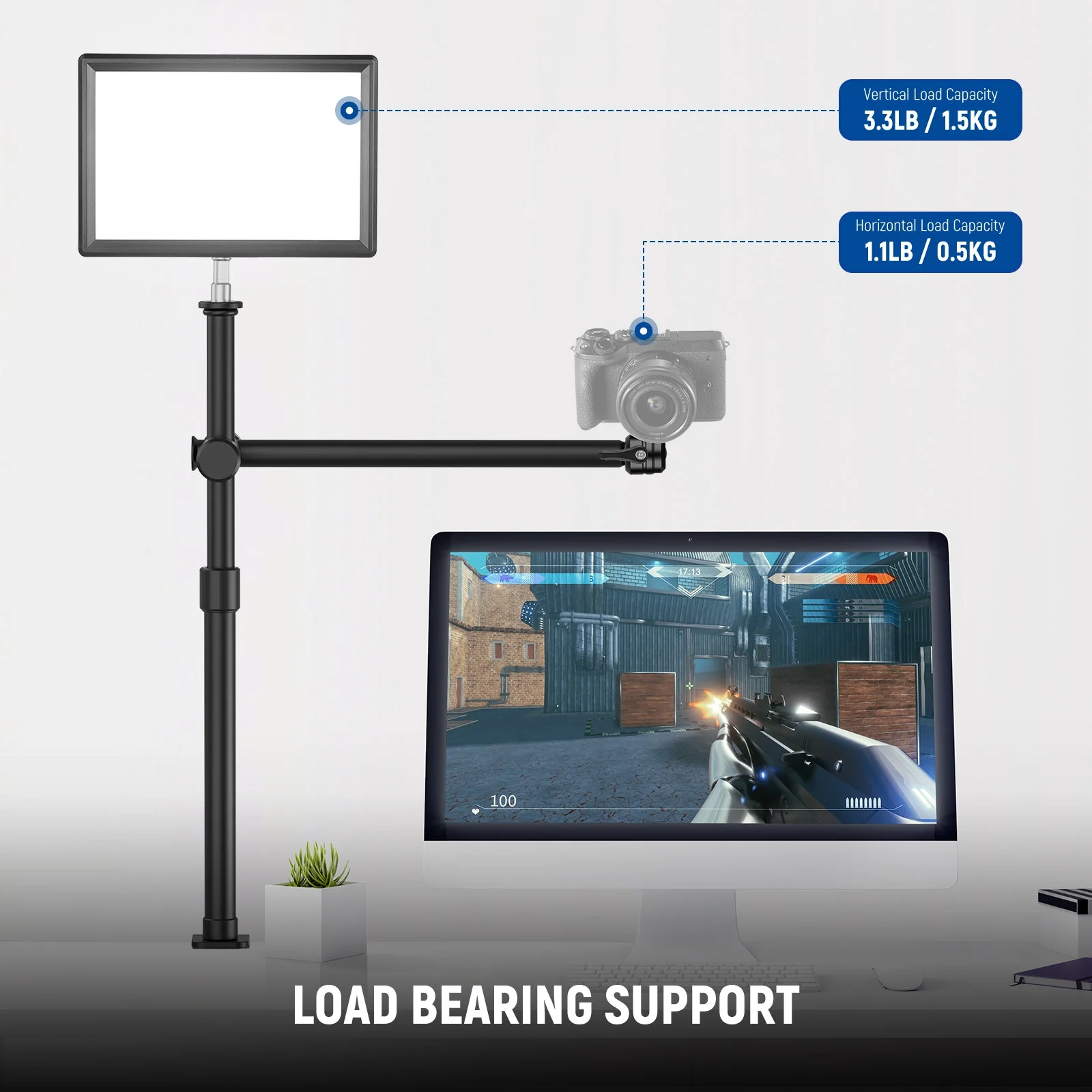 NEEWER DS024 Flexible Overhead Camera Table Stand - Image 3