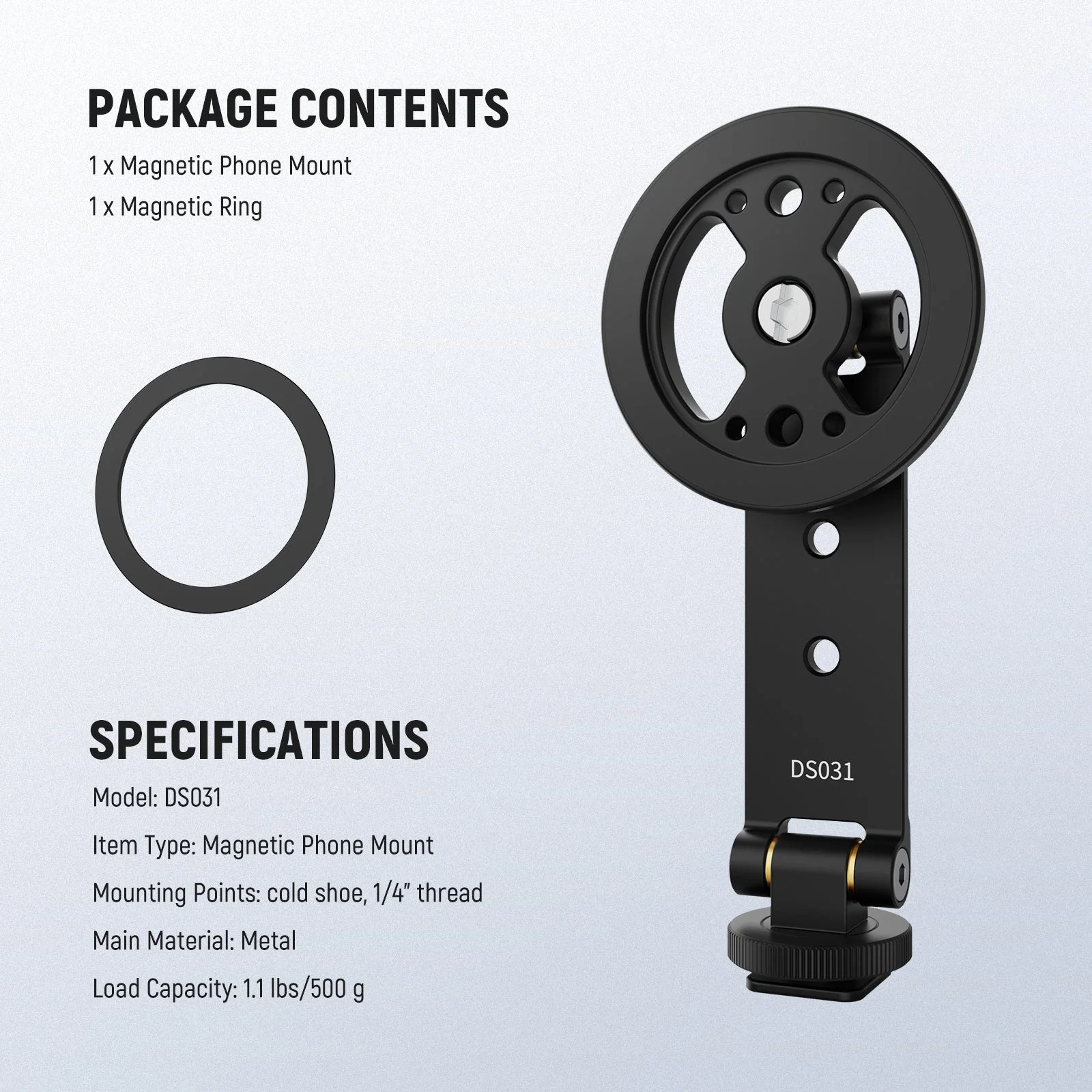 NEEWER DS031 Magnetic Phone Tripod Mount - Image 8