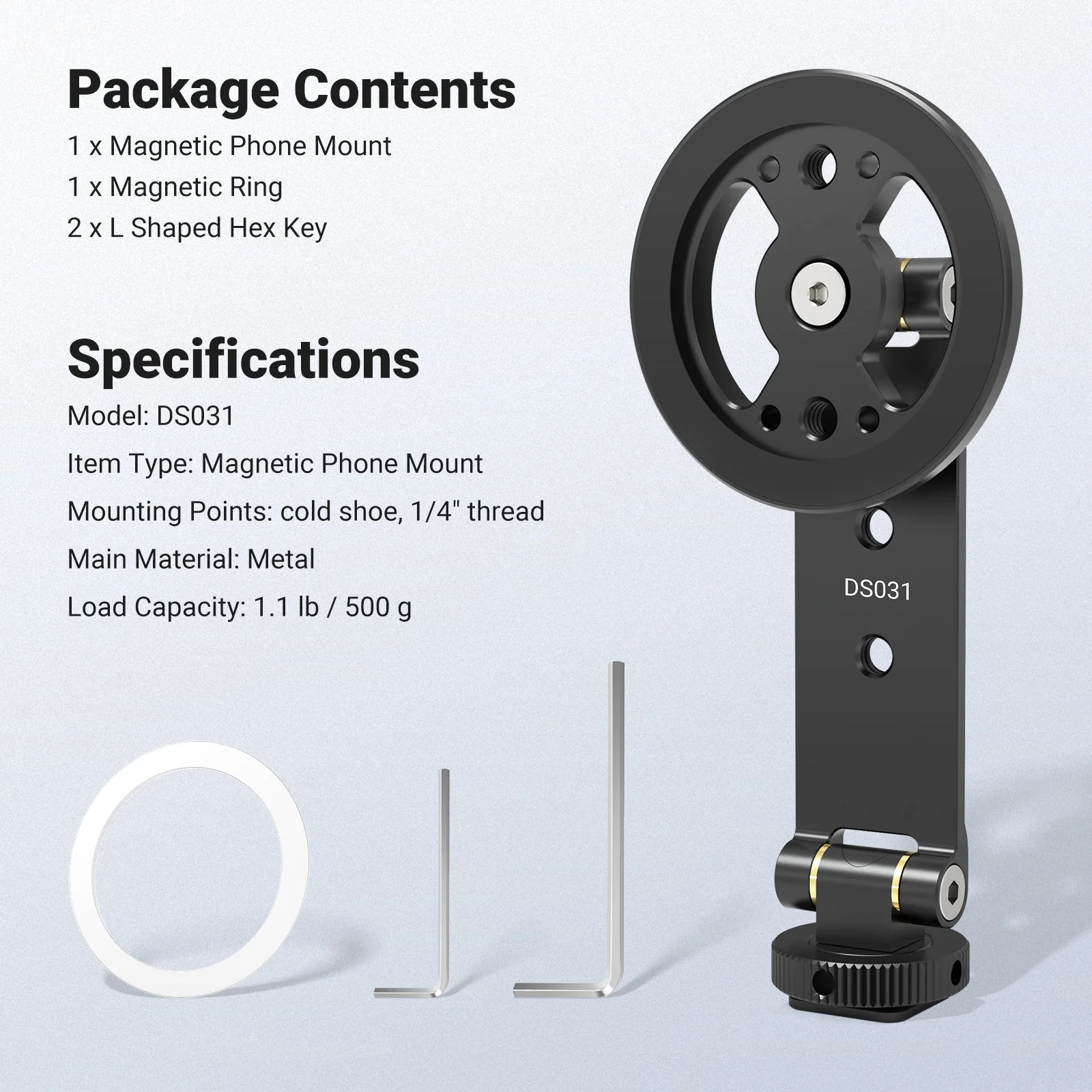 NEEWER DS031 Magnetic Phone Tripod Mount - Image 8