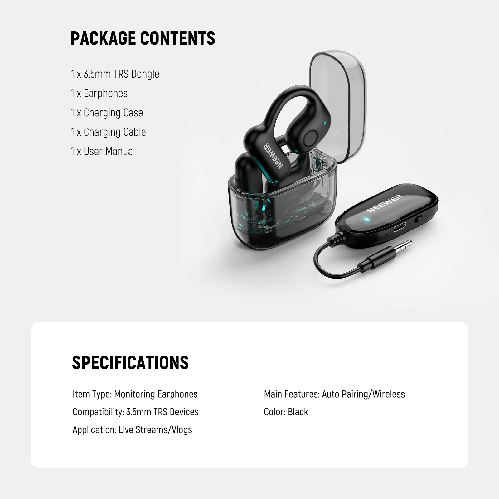 NEEWER EB01 OWS Wireless Monitoring Earphones - Image 8