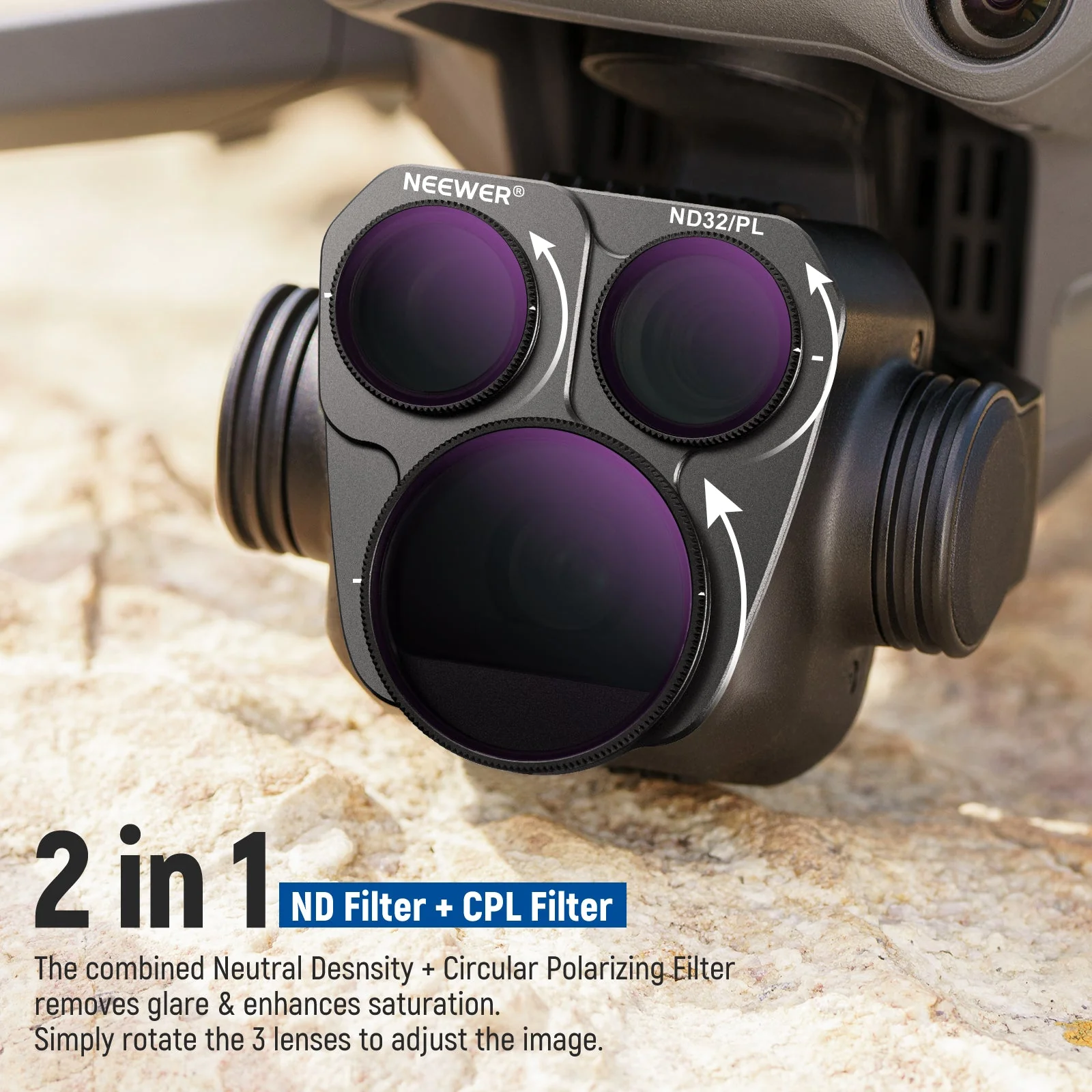 NEEWER ND/PL Filter Set For DJI Mavic 3 Pro/Pro Cine - Image 3