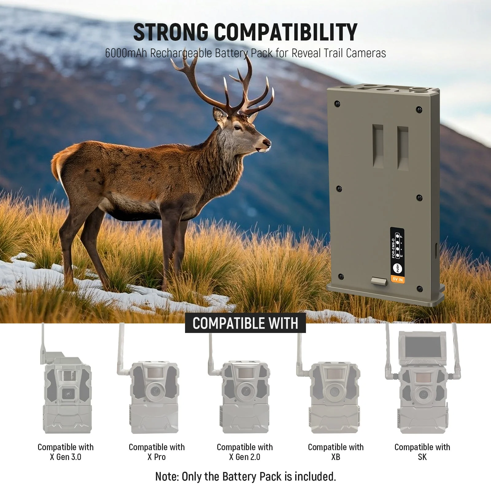 NEEWER EM6-D Hunting Camera Battery Pack for Reveal X Gen 3.0/X Pro/X Gen 2.0/SK/XB - Image 2