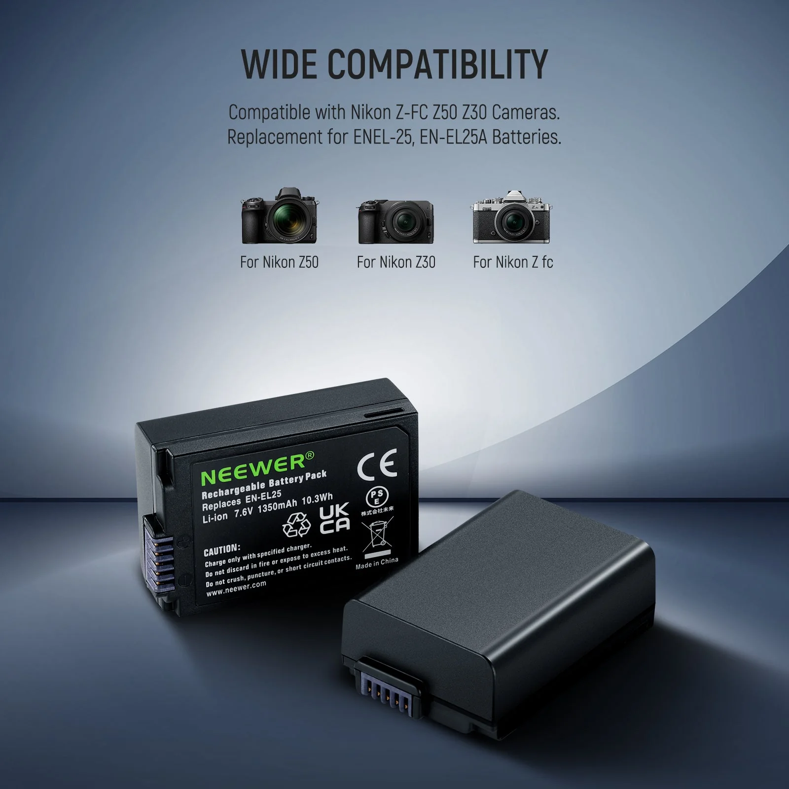NEEWER EN-EL25 Replacement Battery and LCD USB Dual Charger for Nikon - Image 4