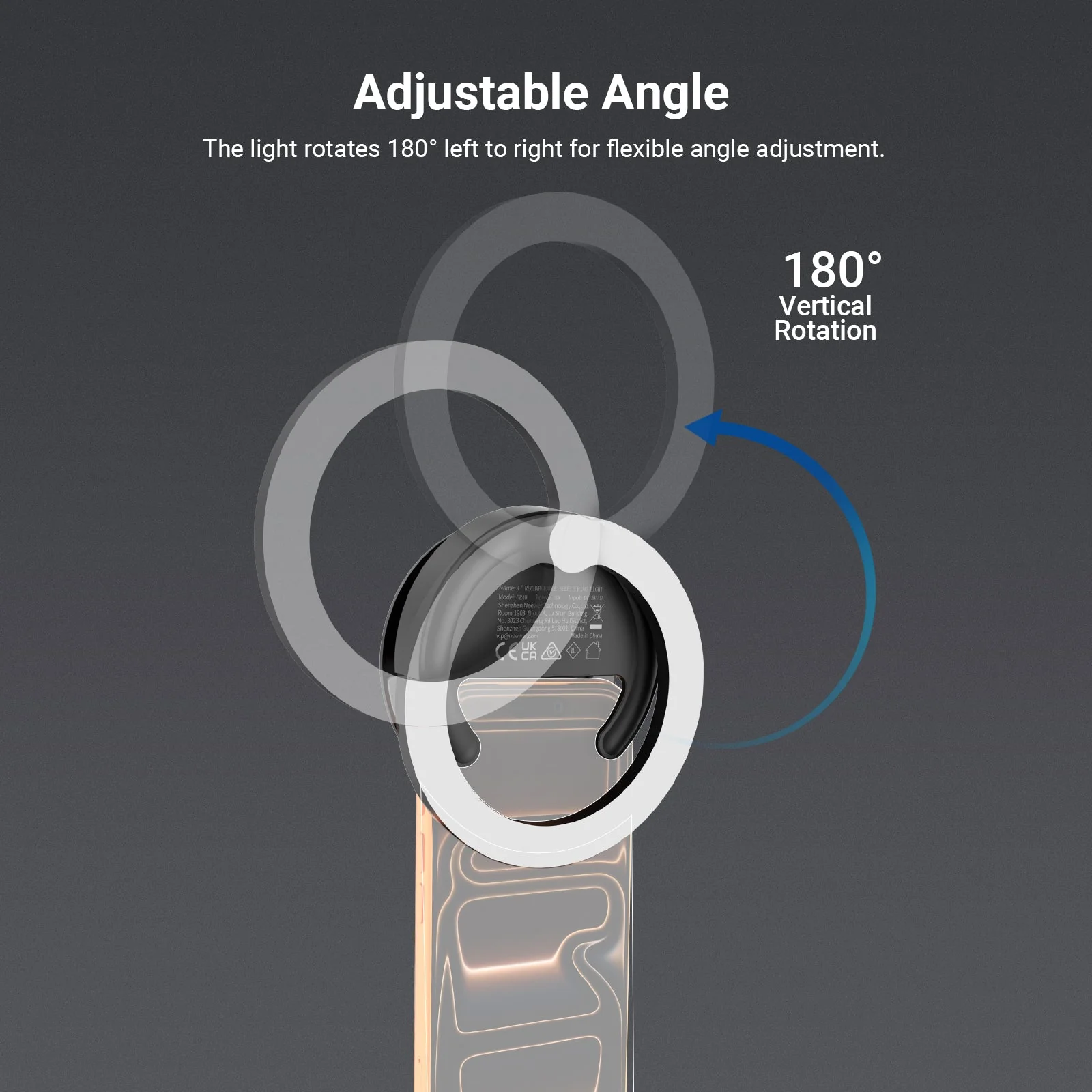 NEEWER ENTRY LEVEL VERSION BR40 4" Phone Selfie Ring Light - Image 6