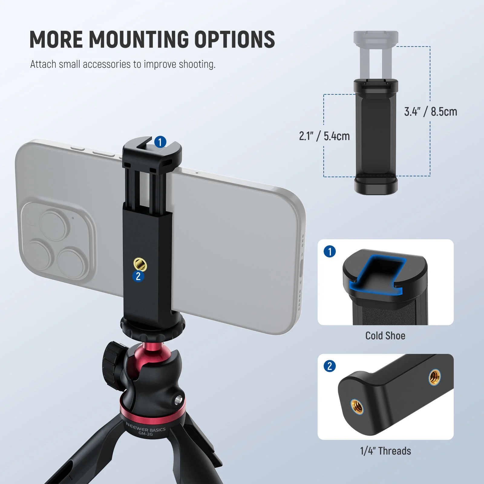 NEEWER ENTRY LEVEL VERSION GM-2G Mini Desk Tripod - Image 5