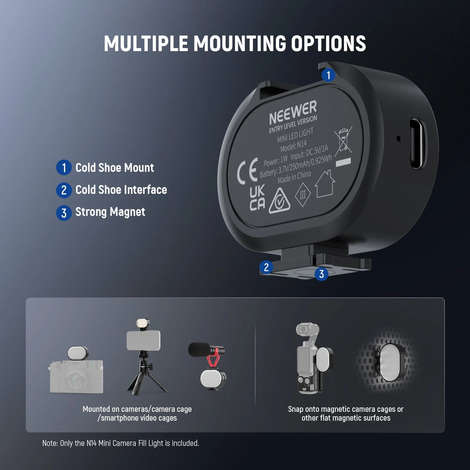 NEEWER ENTRY LEVEL VERSION N14 Magnetic Camera Auxiliary Light - Image 4