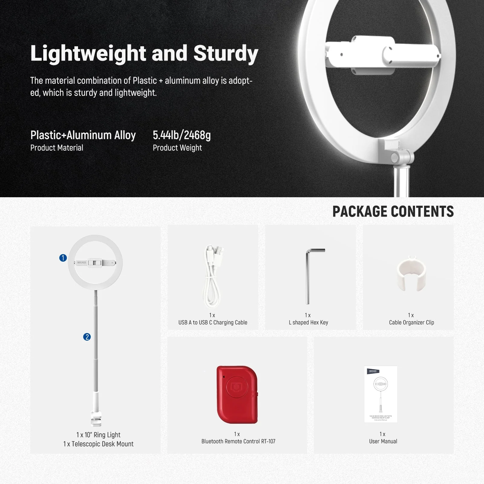 NEEWER ENTRY LEVEL VERSION 10" LED Ring Light Kit - Image 10