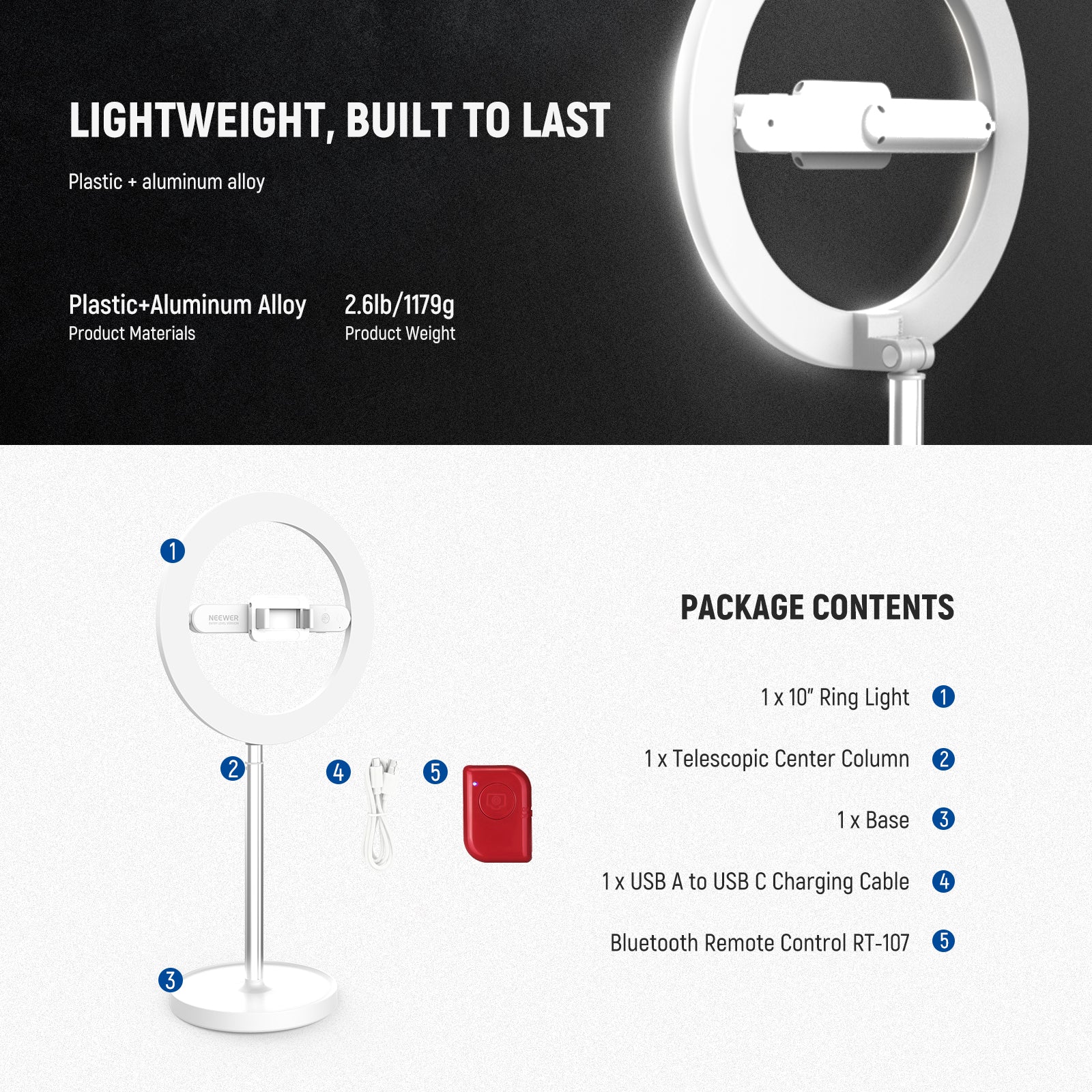 NEEWER ENTRY LEVEL VERSION 10" LED Ring Light Kit - Image 18