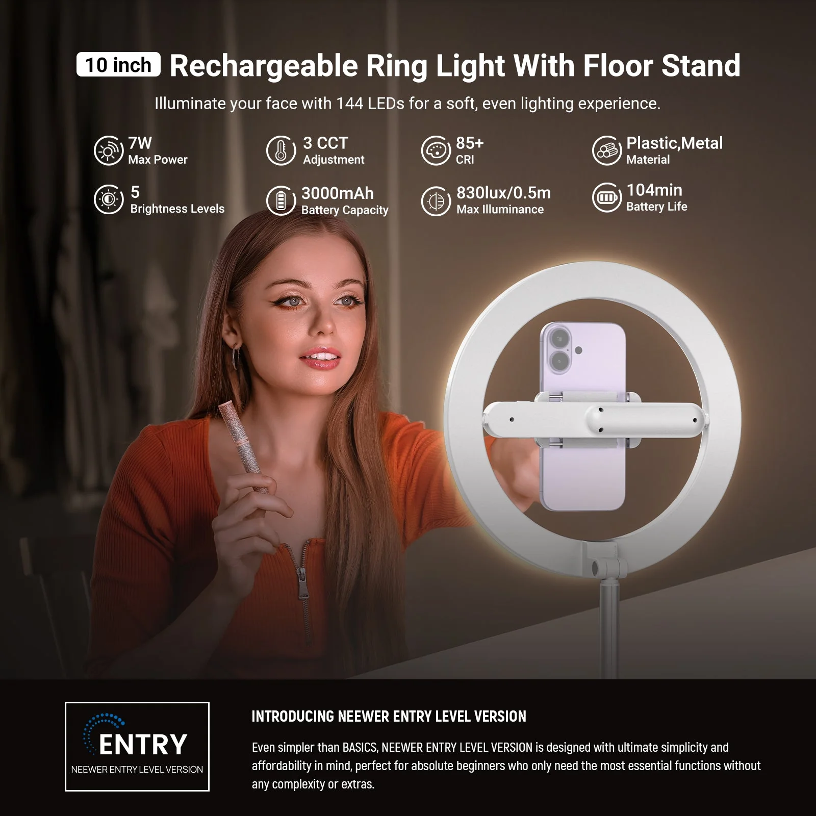 NEEWER ENTRY LEVEL VERSION 10" LED Ring Light Kit - Image 21