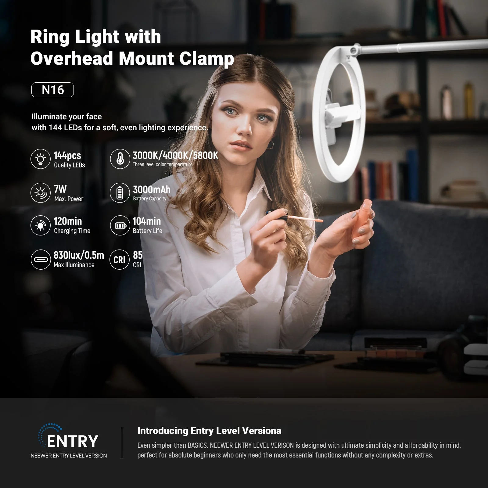 NEEWER ENTRY LEVEL VERSION 10" LED Ring Light Kit - Image 3