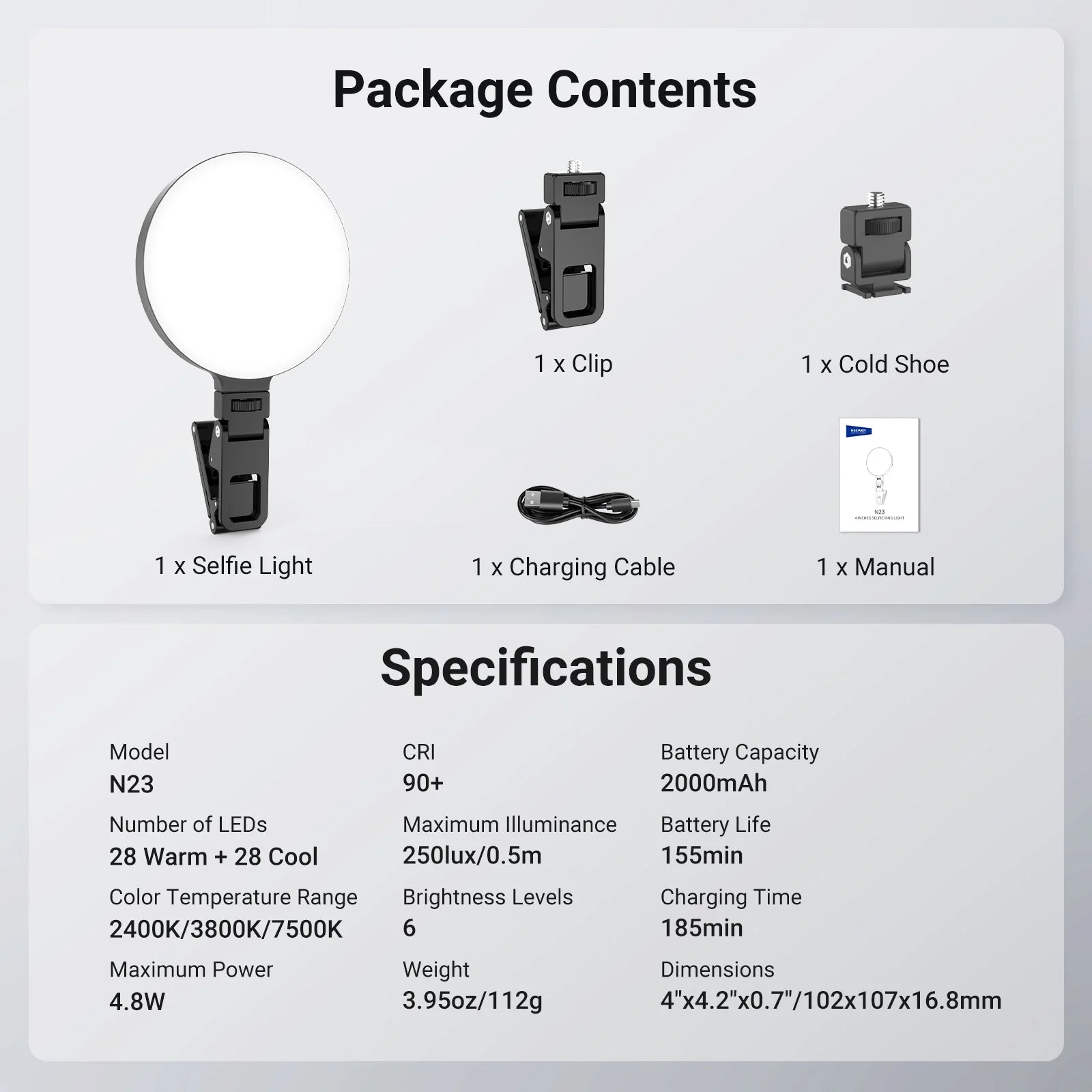 NEEWER ENTRY LEVEL VERSION N23 LED Selfie Ring Light - Image 8