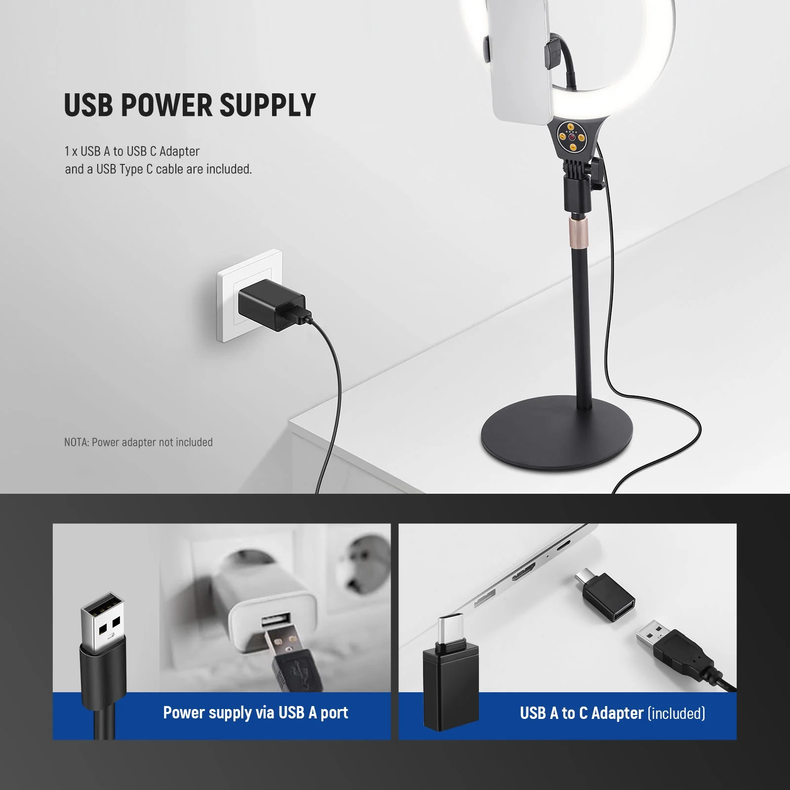 NEEWER ENTRY LEVEL VERSION N25/N22 Desk Ring Light Kit - Image 11