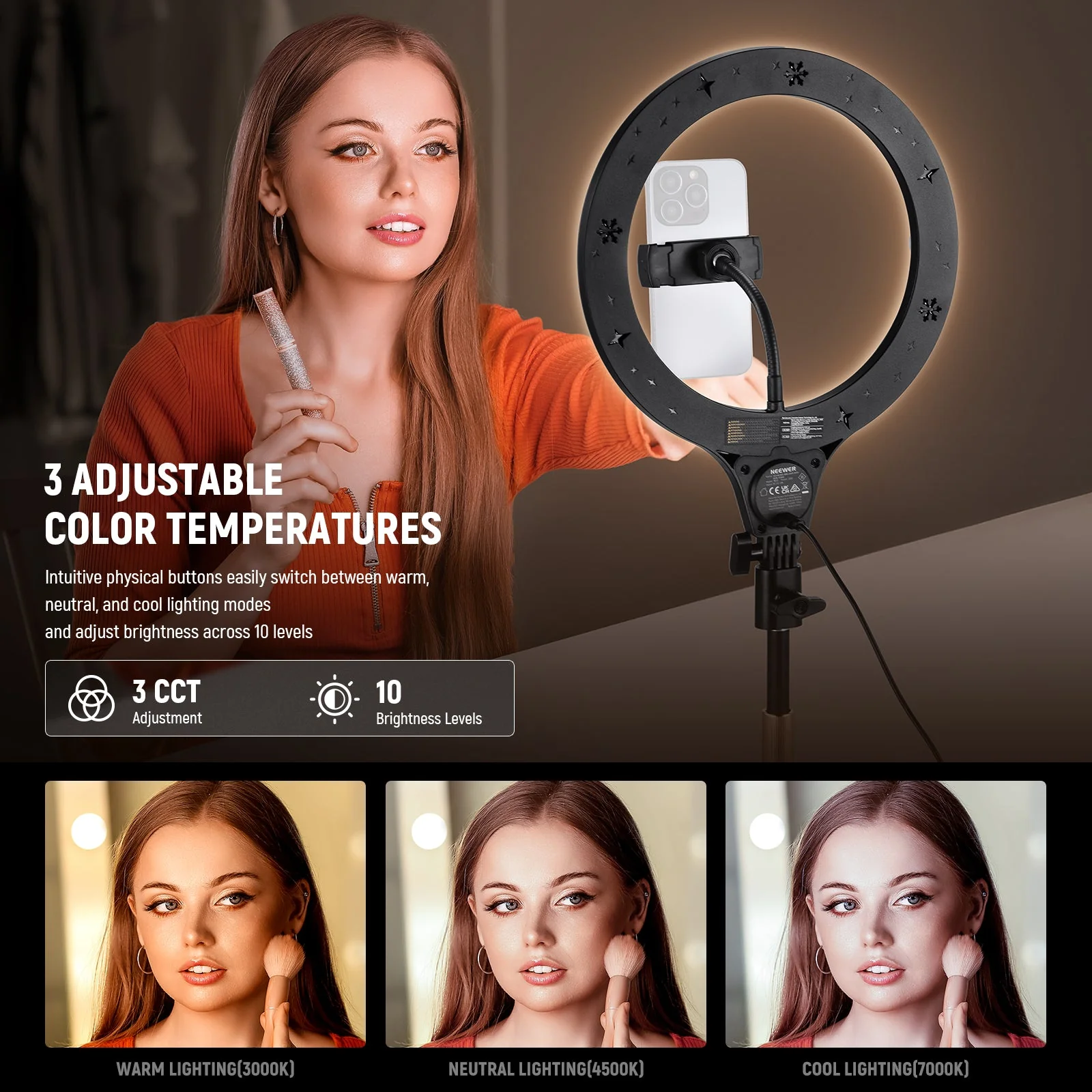 NEEWER ENTRY LEVEL VERSION N25/N22 Desk Ring Light Kit - Image 13