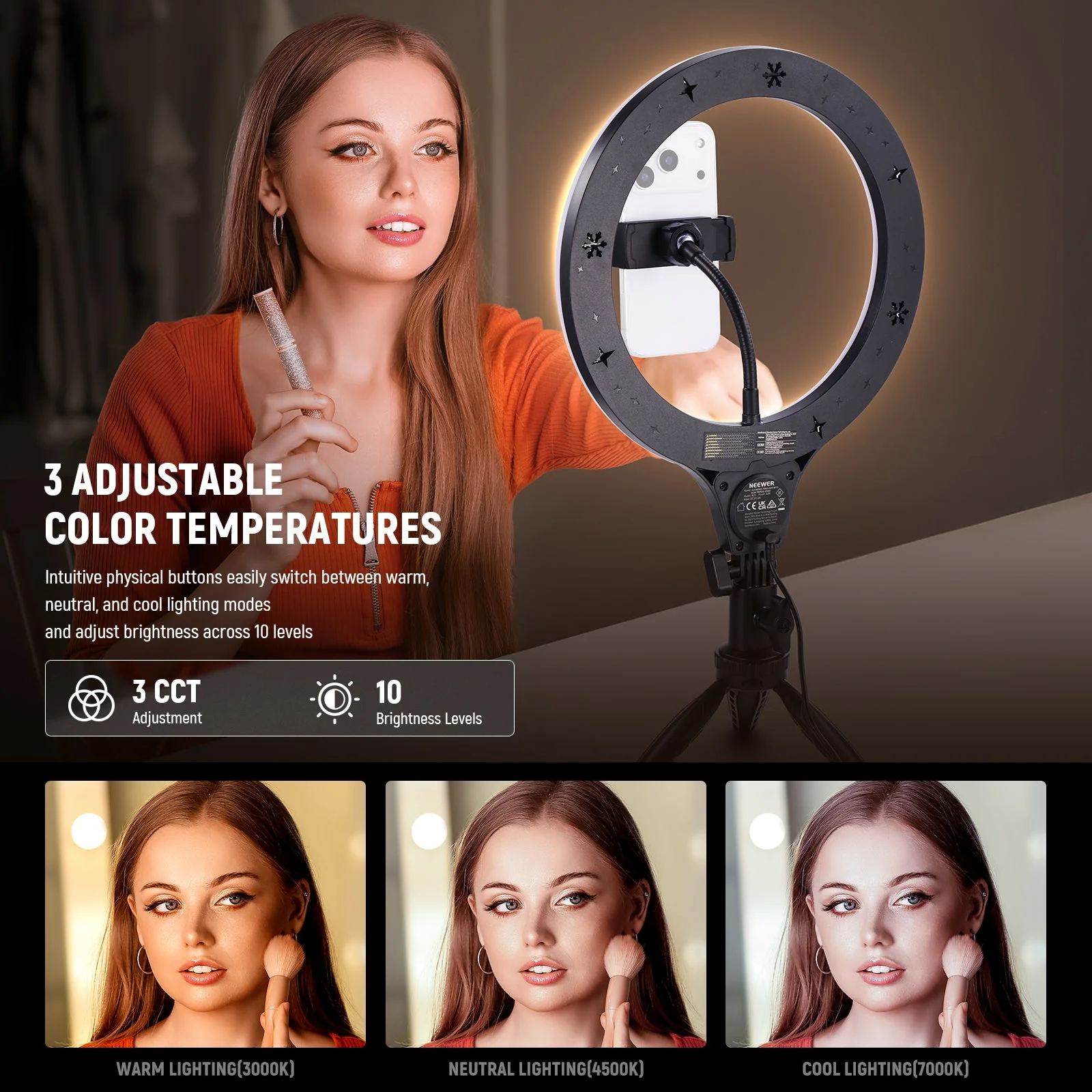 NEEWER ENTRY LEVEL VERSION N25/N22 Desk Ring Light Kit - Image 3