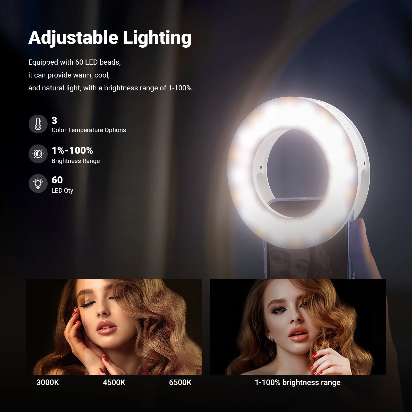 NEEWER ENTRY LEVEL VERSION N28 Mini Selfie Ring Light - Image 3