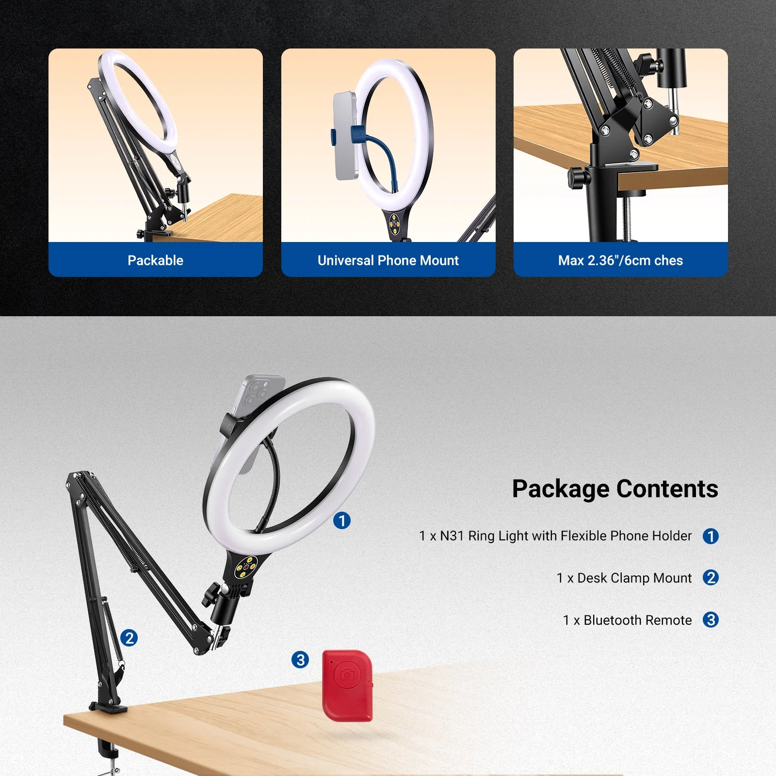 NEEWER ENTRY LEVEL VERSION N31 Desk Ring Light - Image 8