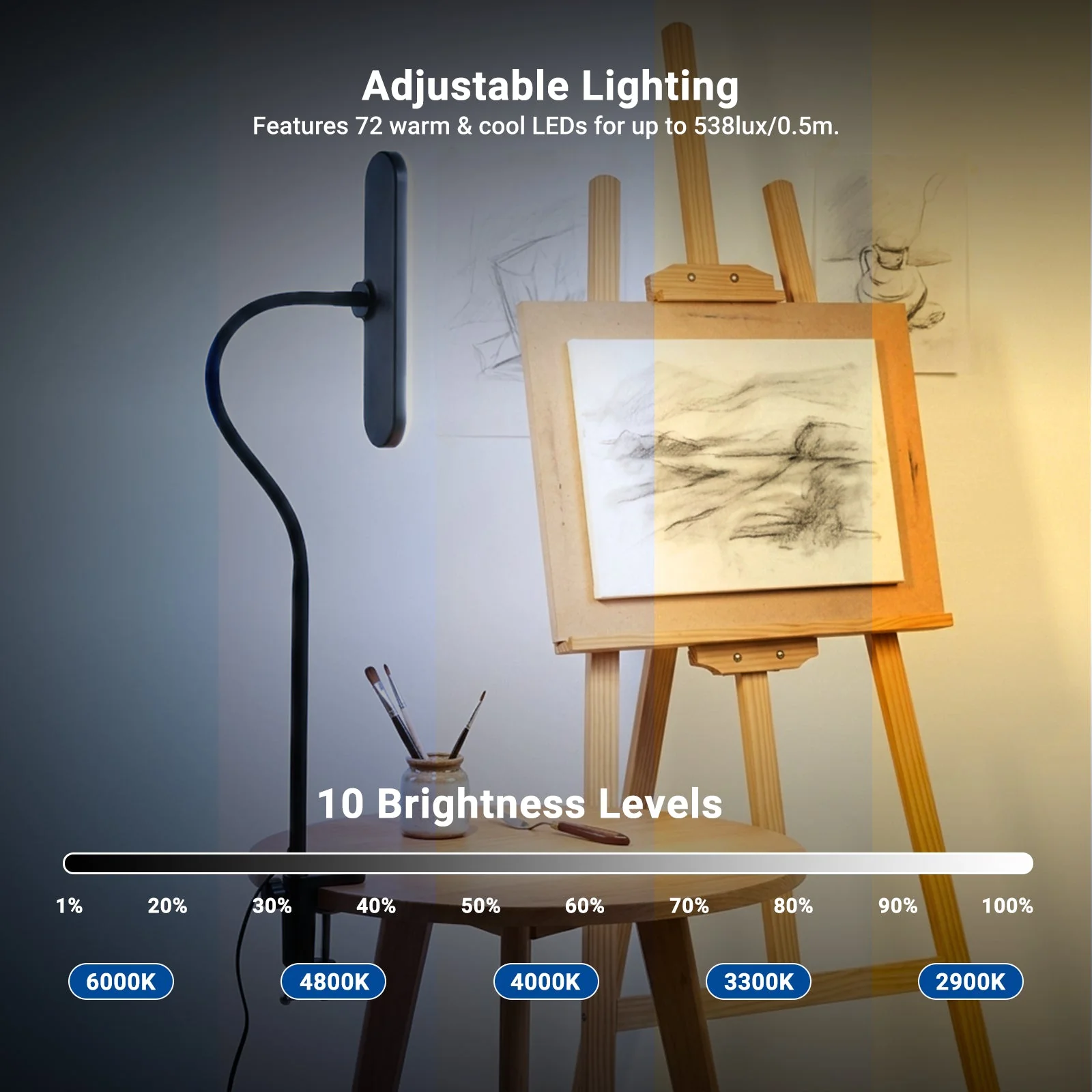 NEEWER ENTRY LEVEL VERSION N33 10W Desktop LED Lamp with Clamp - Image 3