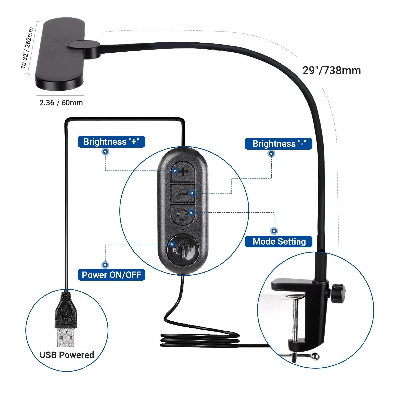 NEEWER ENTRY LEVEL VERSION N33 10W Desktop LED Lamp with Clamp - Image 7