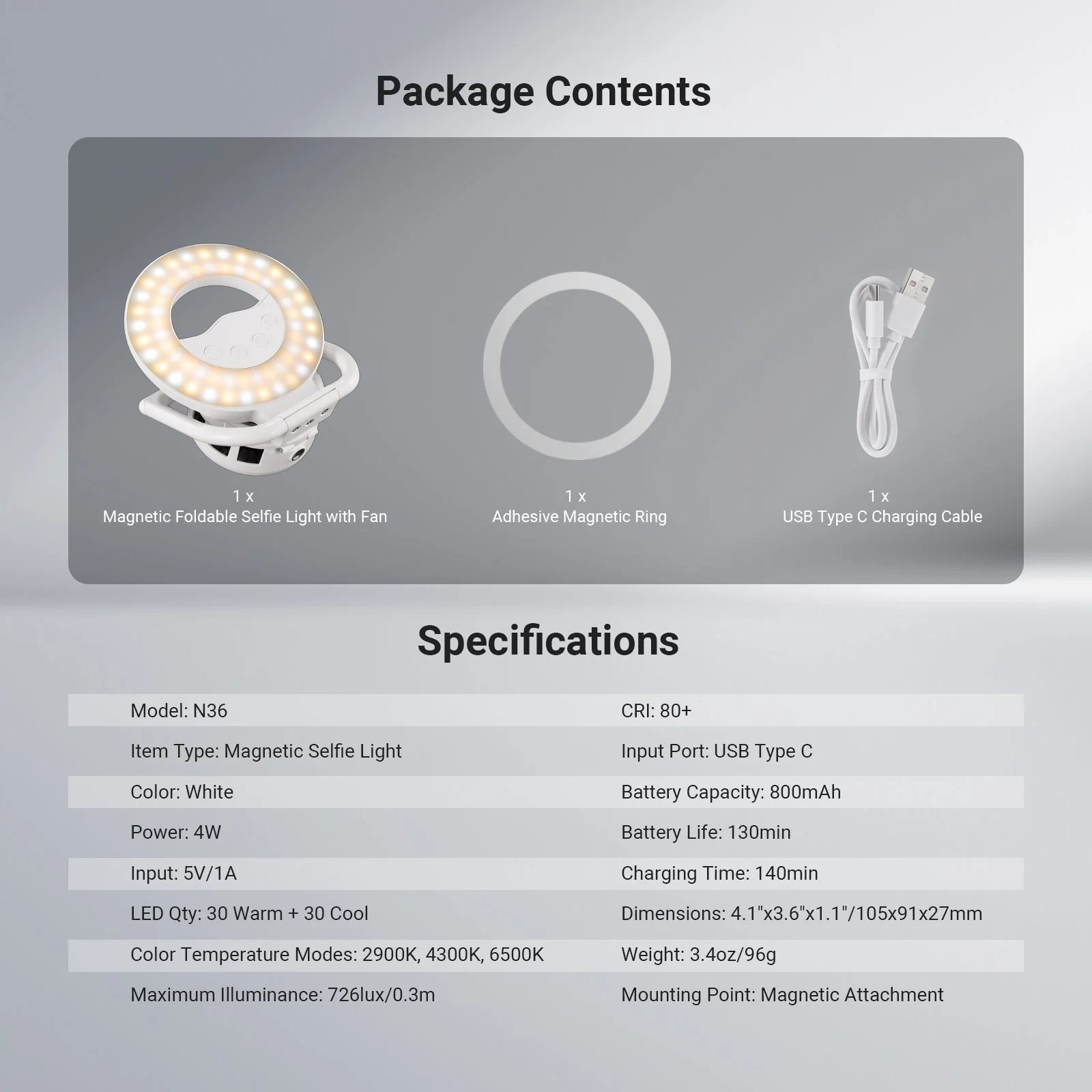 NEEWER ENTRY LEVEL VERSION N35/N36 Magnetic Selfie Ring Light - Image 16