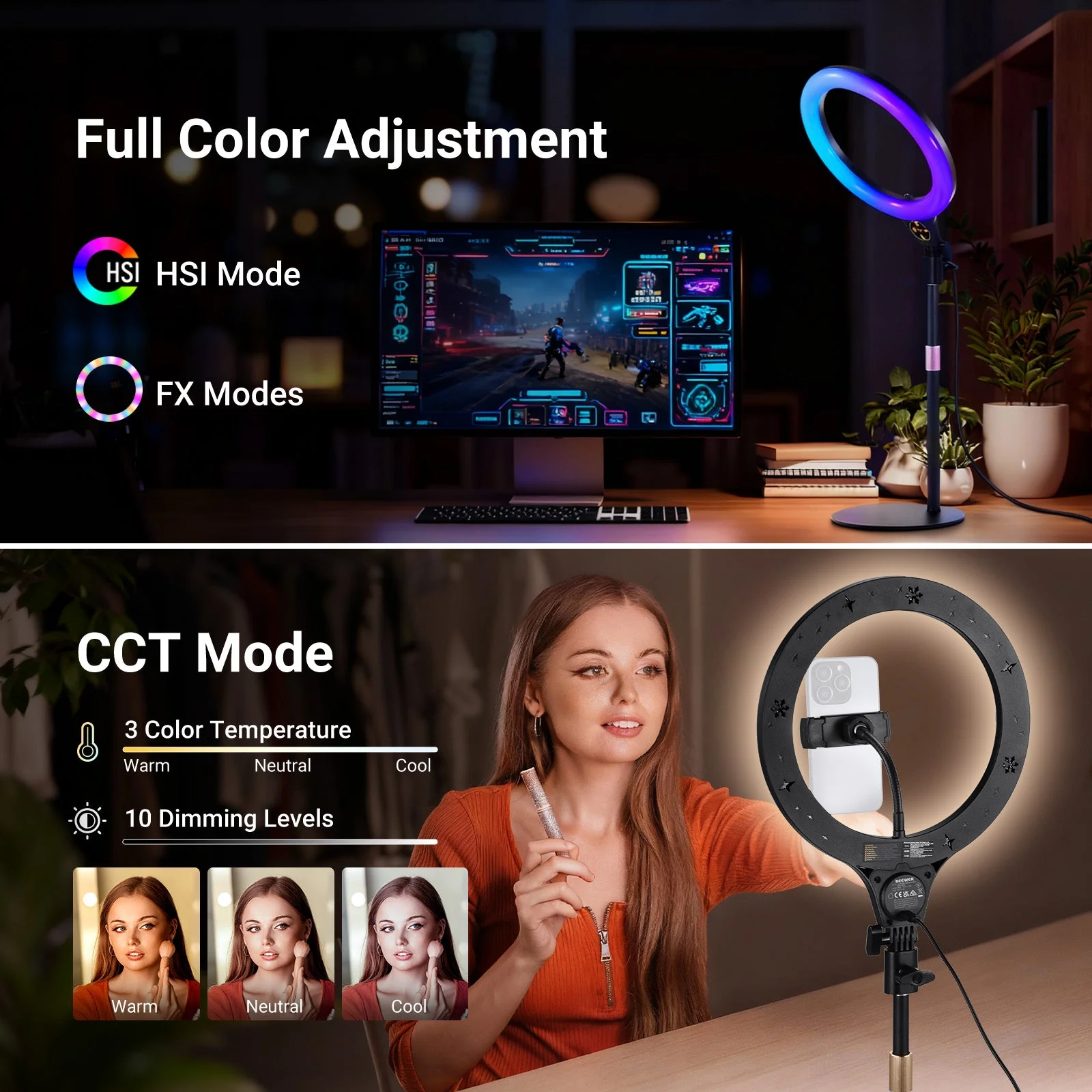 NEEWER ENTRY LEVEL VERSION N37 10.5" RGB Ring Light - Image 4