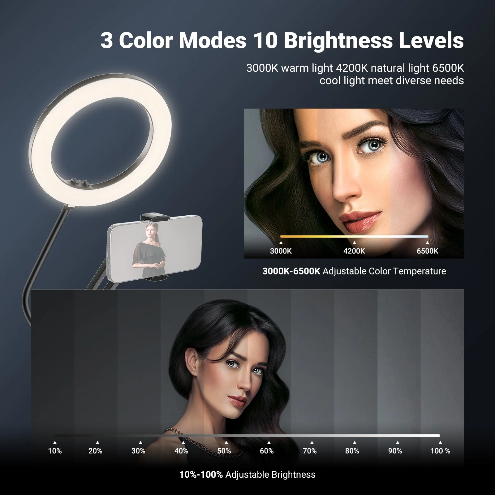 NEEWER ENTRY LEVEL VERSION N41 8" LED Ring Light Kit - Image 3