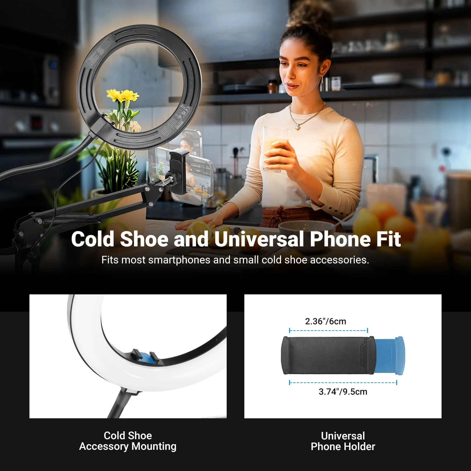NEEWER ENTRY LEVEL VERSION N41 8" LED Ring Light Kit - Image 5
