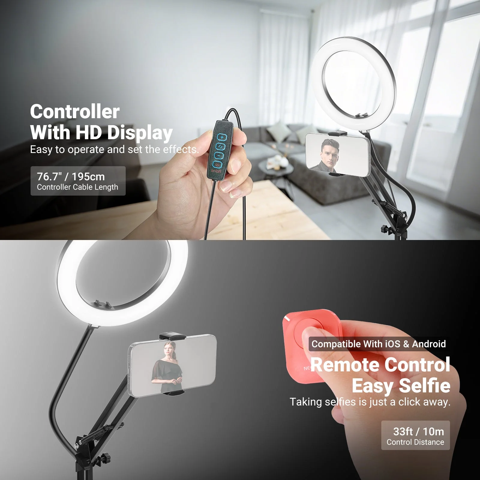 NEEWER ENTRY LEVEL VERSION N41 8" LED Ring Light Kit - Image 8