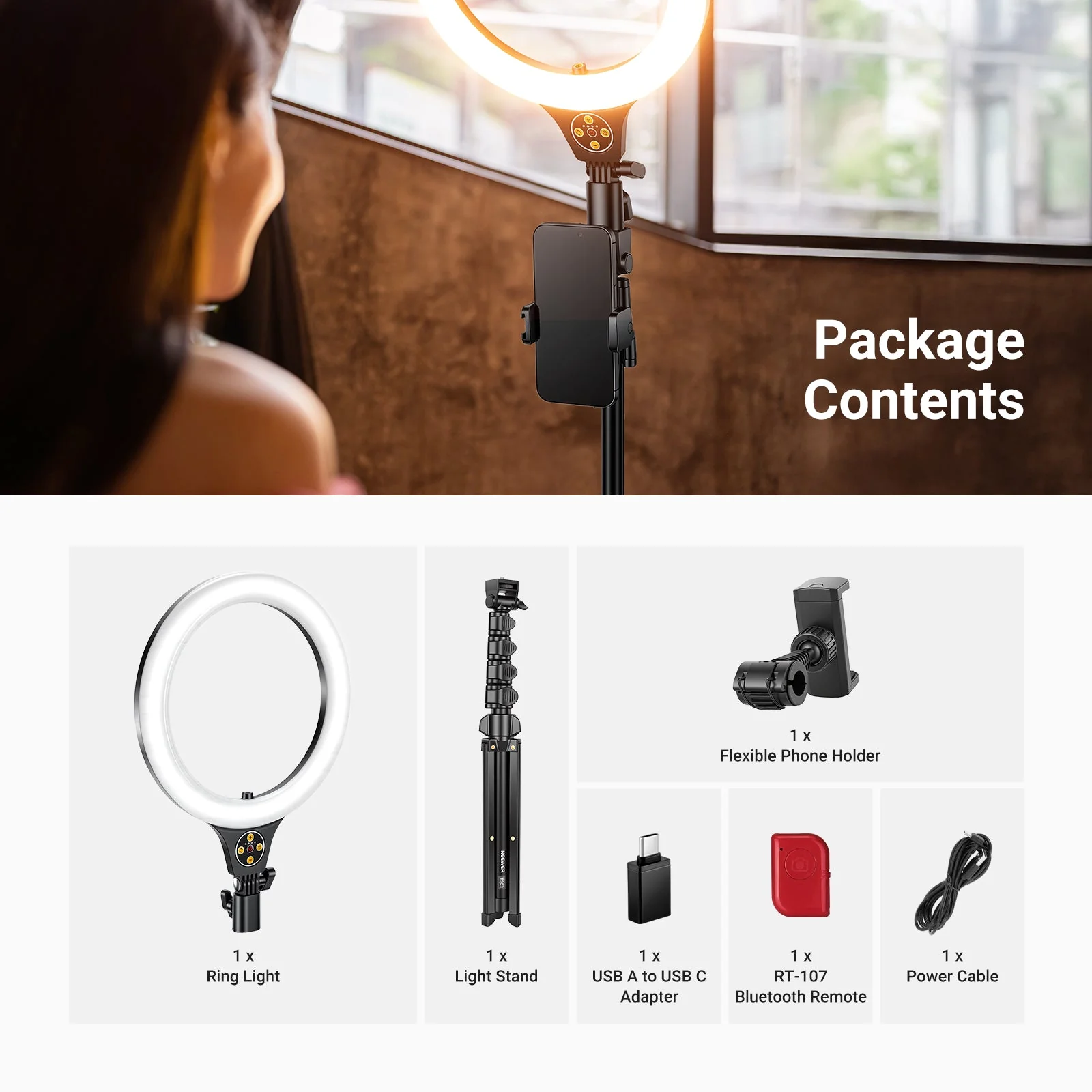 NEEWER ENTRY LEVEL VERSION N43 10.5" Ring Light with Tripod Stand - Image 9