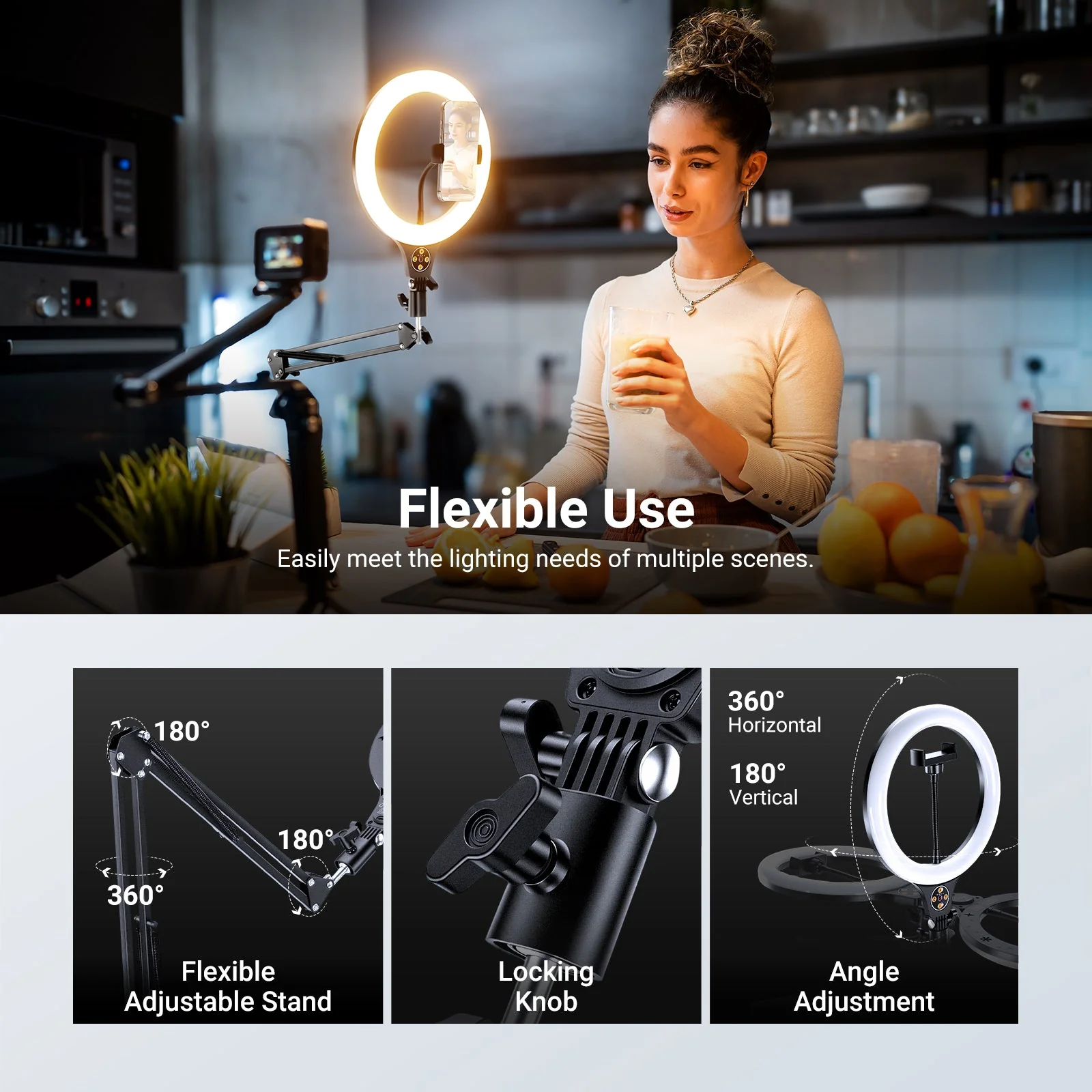 NEEWER ENTRY LEVEL VERSION N44 10.5" 10W Ring Light with Flexible Arm - Image 5