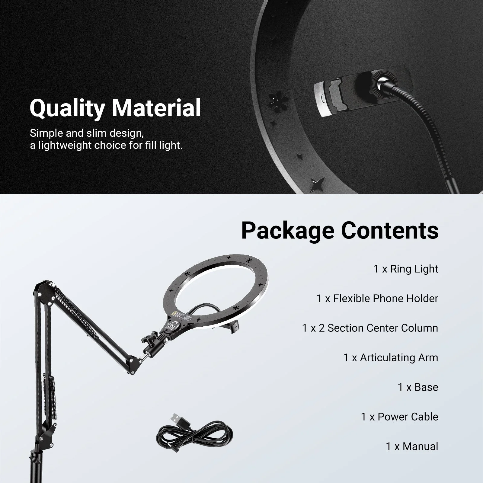 NEEWER ENTRY LEVEL VERSION N44 10.5" 10W Ring Light with Flexible Arm - Image 9