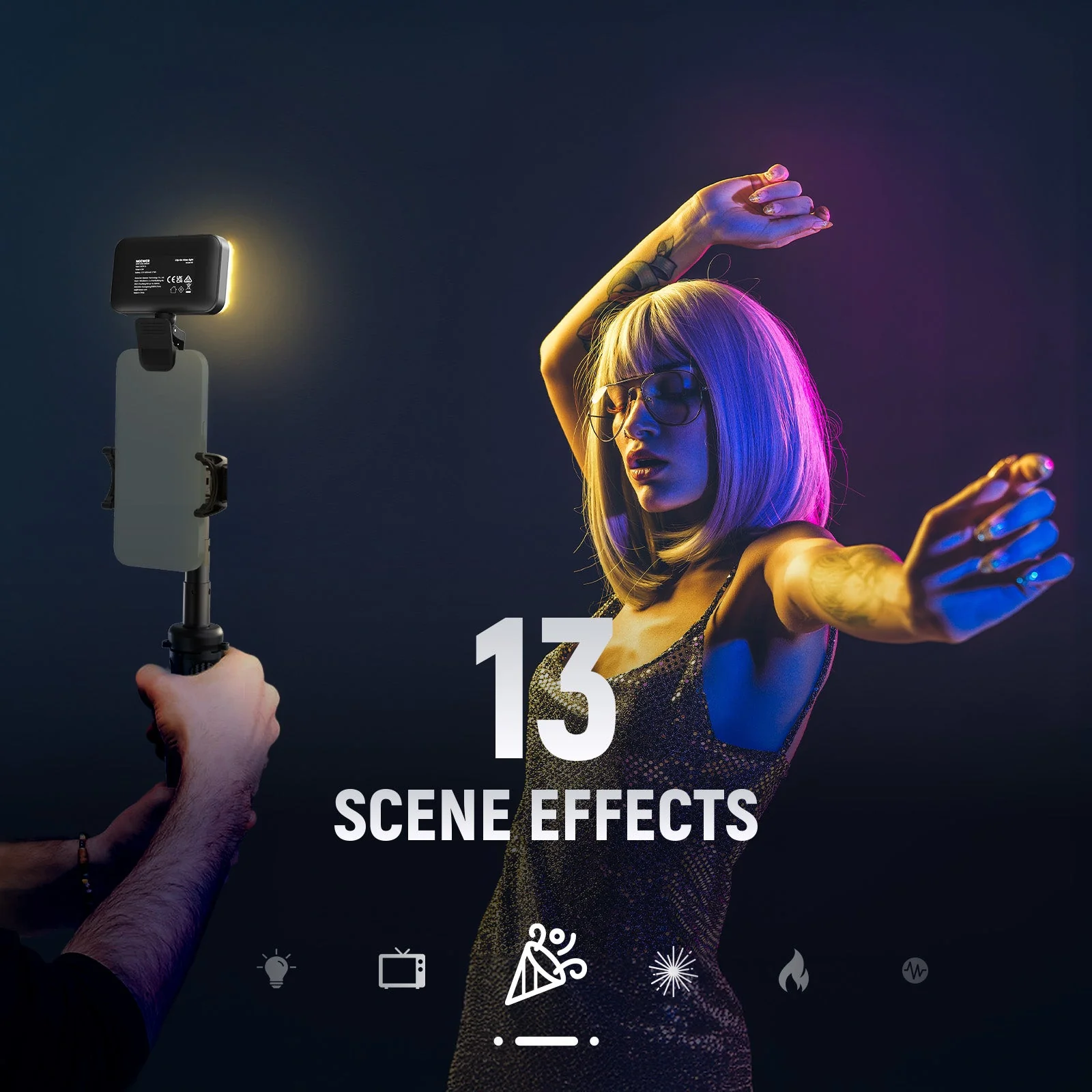 NEEWER ENTRY LEVEL VERSION N6C Clip On LED RGB Selfie Light - Image 4