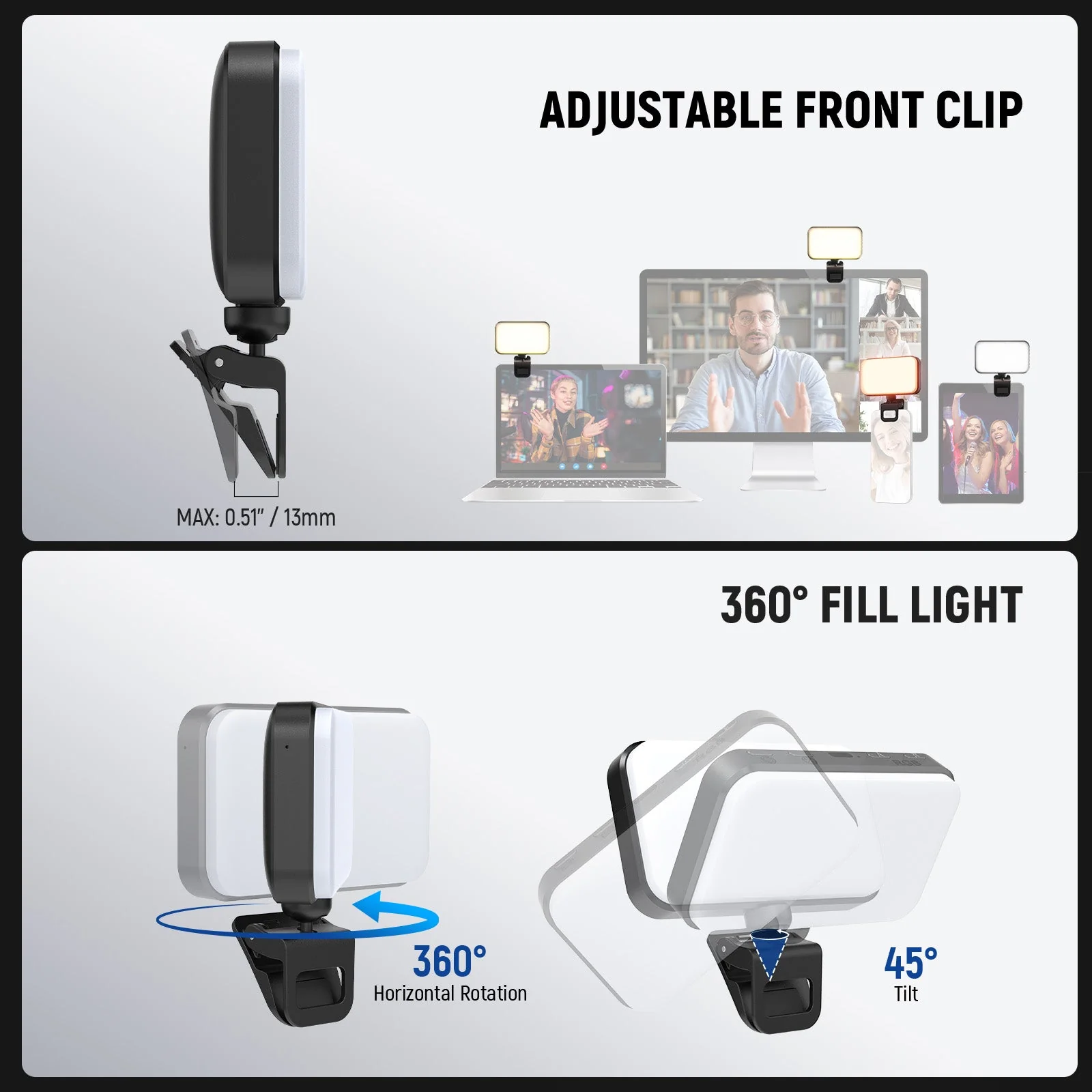 NEEWER ENTRY LEVEL VERSION N6C Clip On LED RGB Selfie Light - Image 8