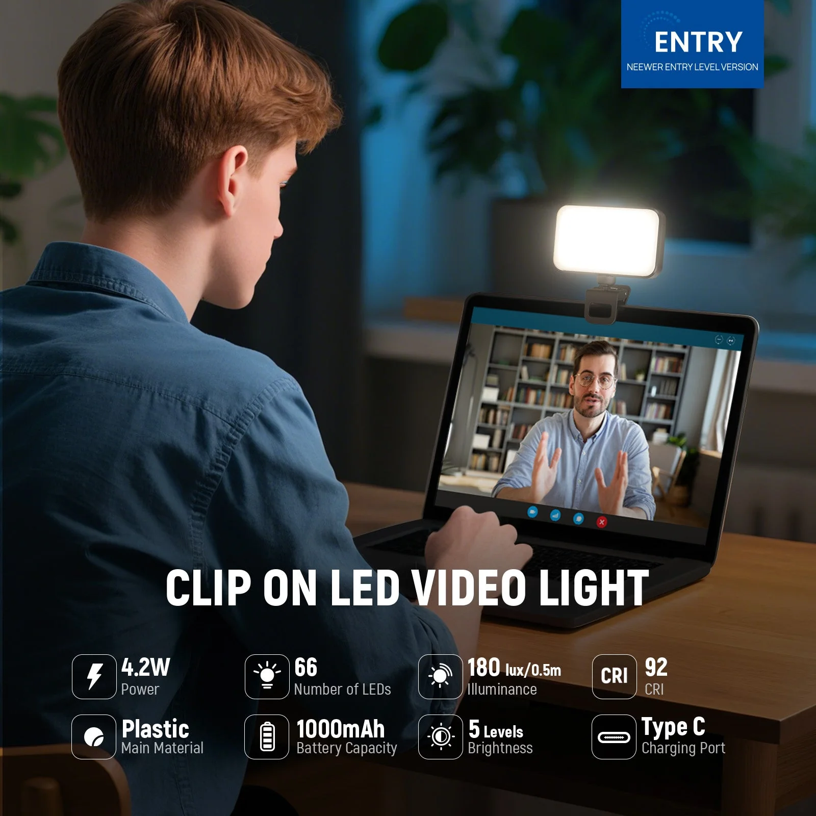 NEEWER Entry Level Version N8 Clip on LED Selfie Light - Image 2