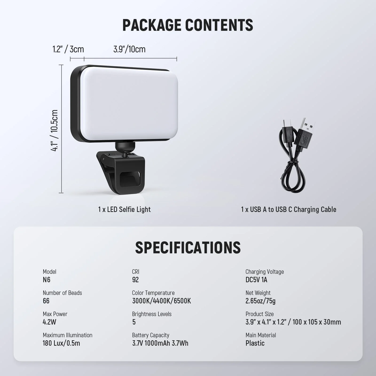 NEEWER Entry Level Version N8 Clip on LED Selfie Light - Image 8