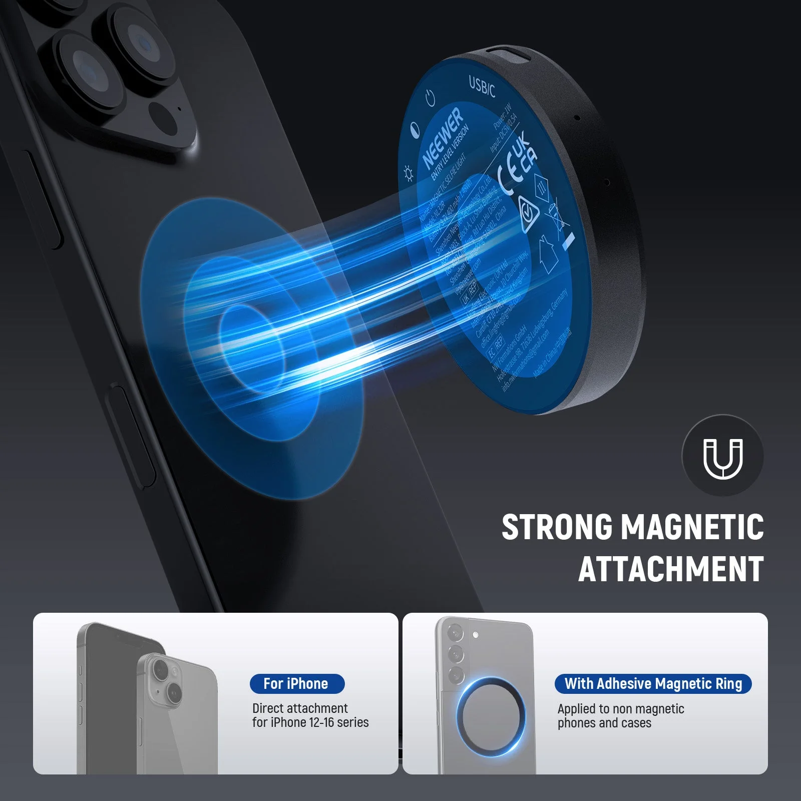 NEEWER ENTRY LEVEL VERSION NL32R Magnetic Selfie Light - Image 3
