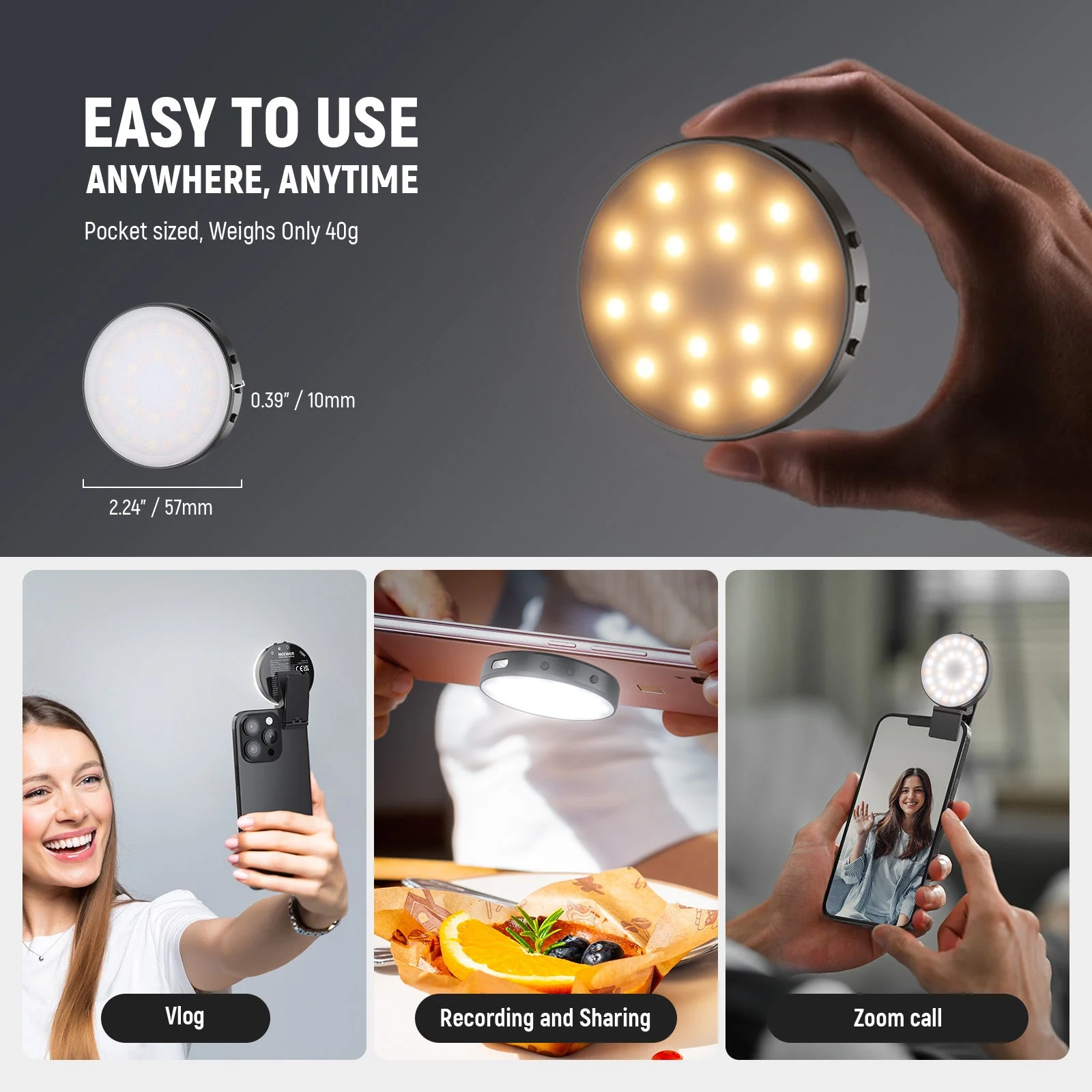 NEEWER ENTRY LEVEL VERSION NL32R Magnetic Selfie Light - Image 7