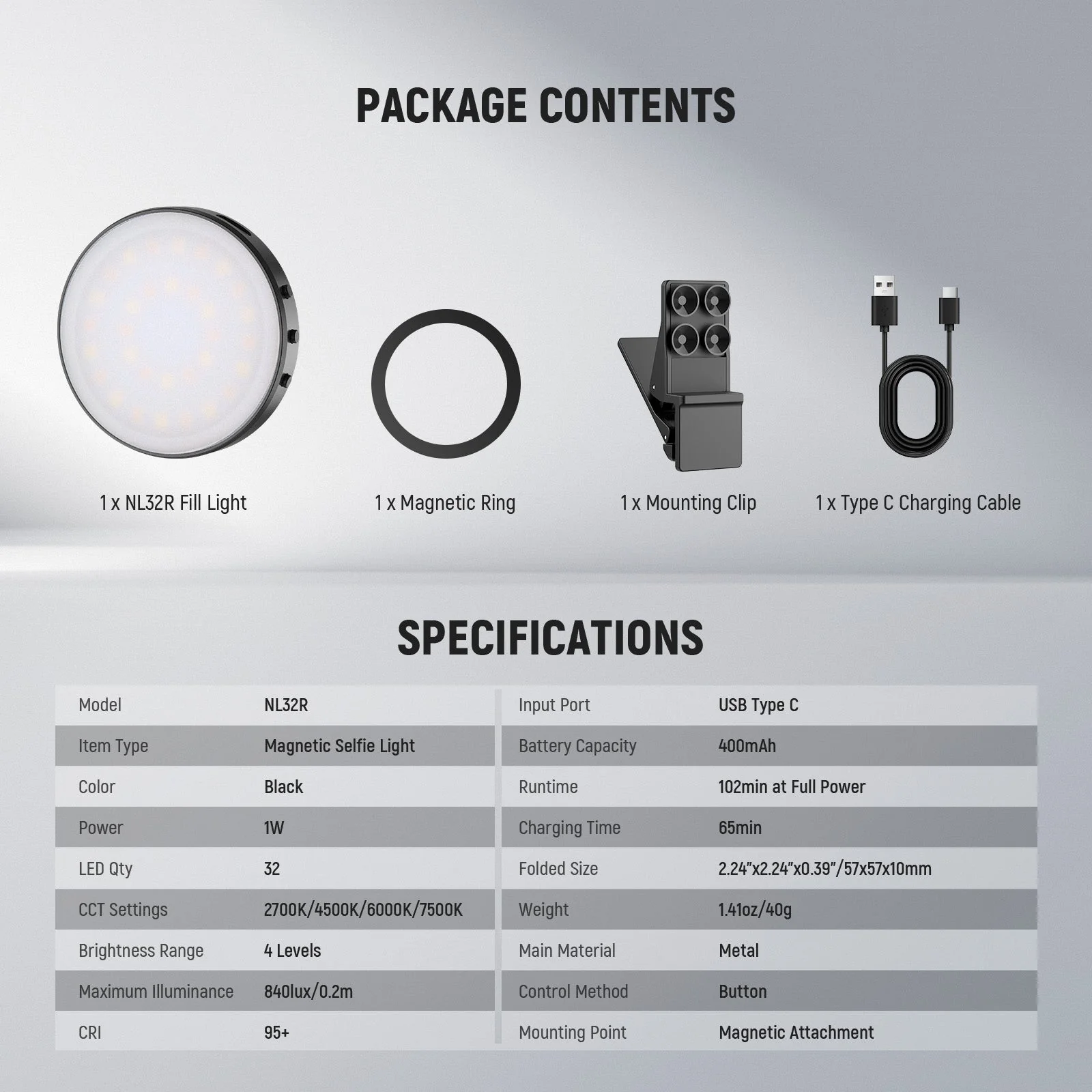 NEEWER ENTRY LEVEL VERSION NL32R Magnetic Selfie Light - Image 8